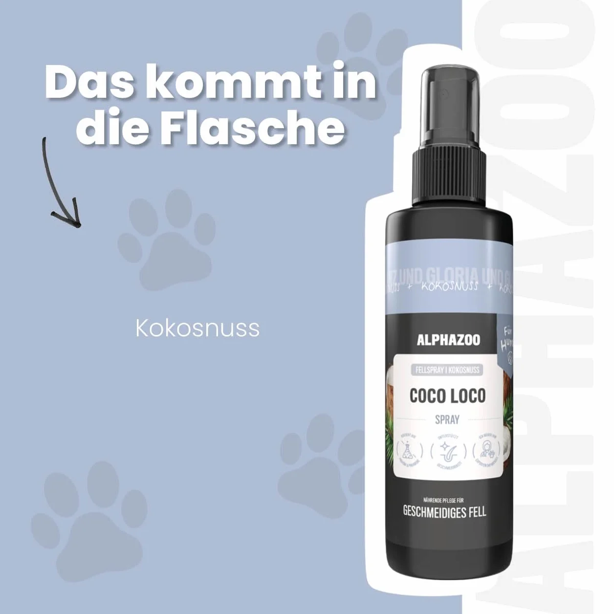 Alphazoo Coco Loco spray do sierści dla psów 250 ml z masłem shea i aloesem