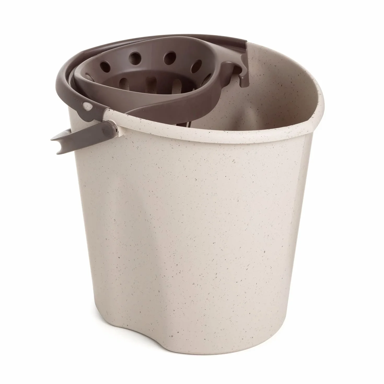 TATAY ECOHOME wiadro mop owalny ECOHOME, polipropylen, bez BPA, wyżynarka ciśnieniowa, z uchwytami 100% materiały pochodzące z recyklingu, kolor beżowy. Wymiary 34 x 28 x 30,5 cm