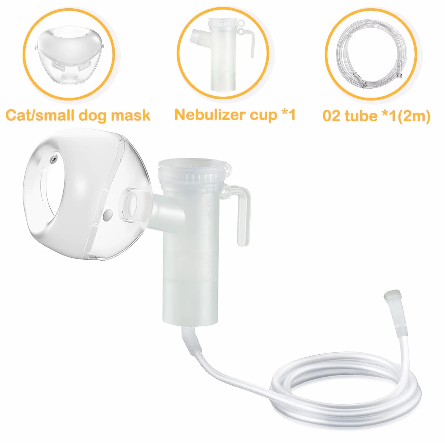Nebulizator dla kotów i maska inhalacyjna dla kotów, biały, maska tlenowa dla kotów, szczeniąt i małych psów (S)