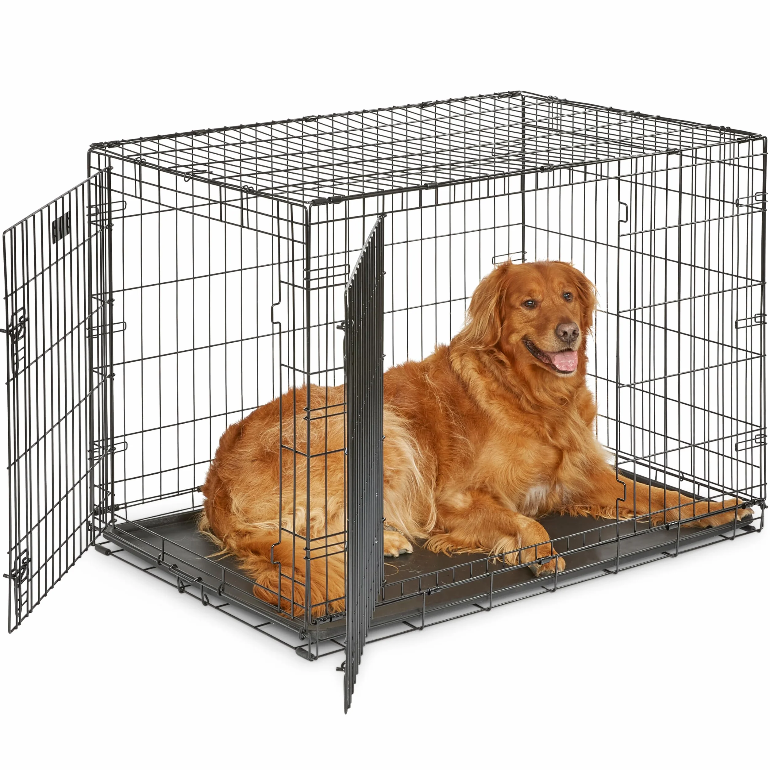 MidWest Homes for Pets iCrate 106,68 cm długa skrzynia dla psa, podwójne drzwi, szczelna patelnia