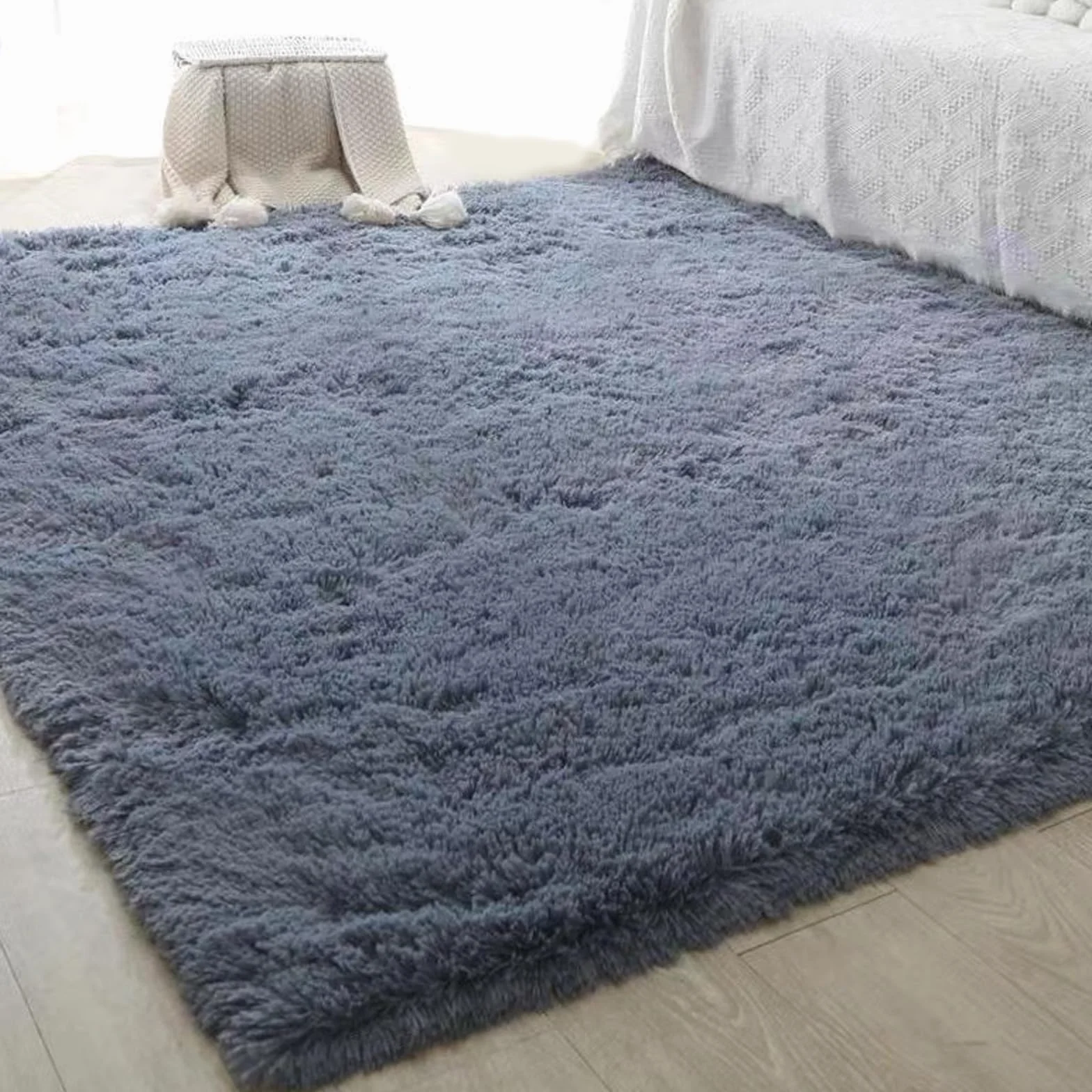 MeYuxg Dywan do salonu, 120 x 160 cm, miękki, puszysty, antypoślizgowy dywan do sypialni dla dorosłych, nadający się do prania, nowoczesny dywan z długim włosiem, wykładzina do sypialni, do salonu