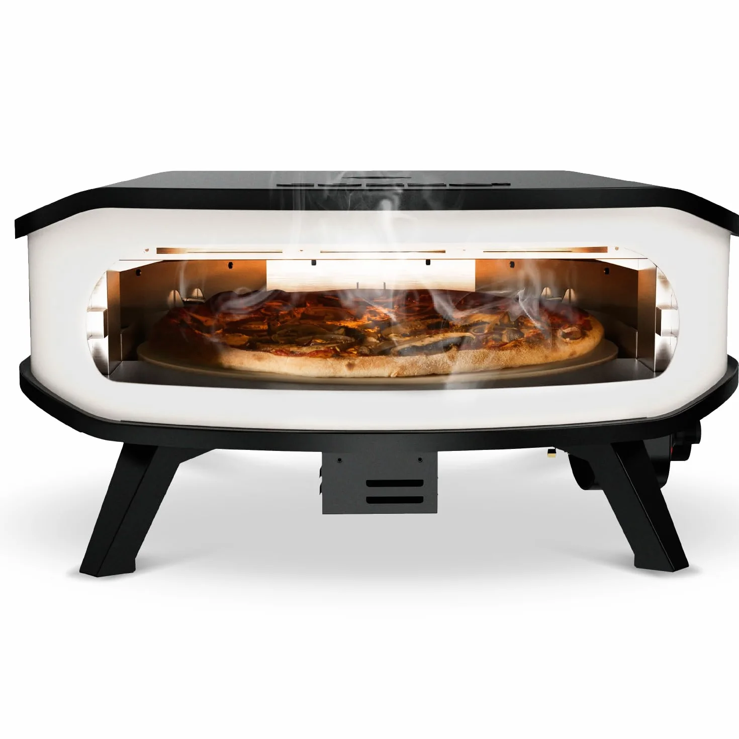 cozze - Piec do pizzy gazowej z obrotowym kamieniem - moc 6,0 kW, idealne gotowanie pizzy Ø42,5 cm, wbudowany termometr, stal ocynkowana