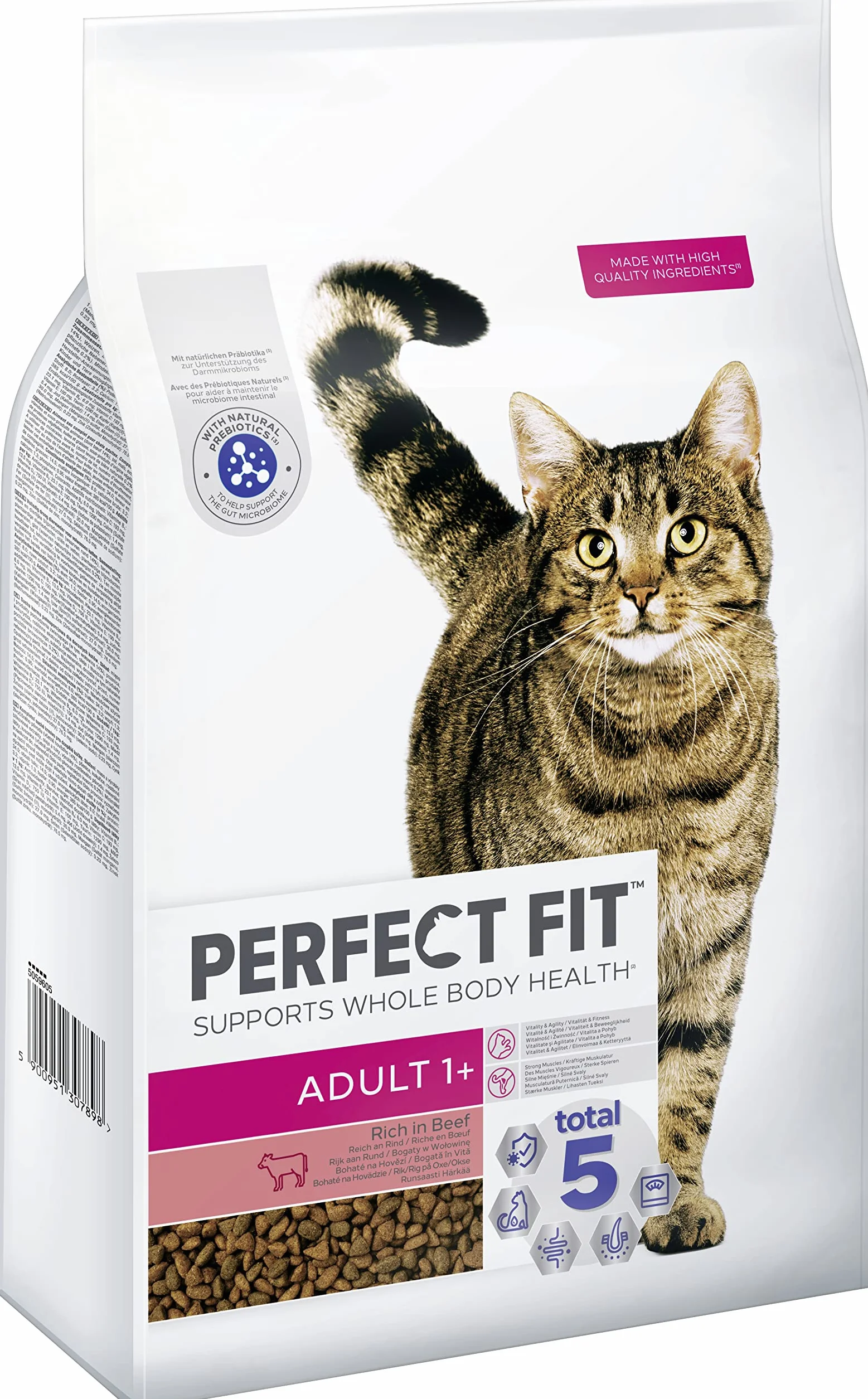 PERFECT FIT Sucha karma dla dorosłych aktywnych kotów wołowina 7 kg