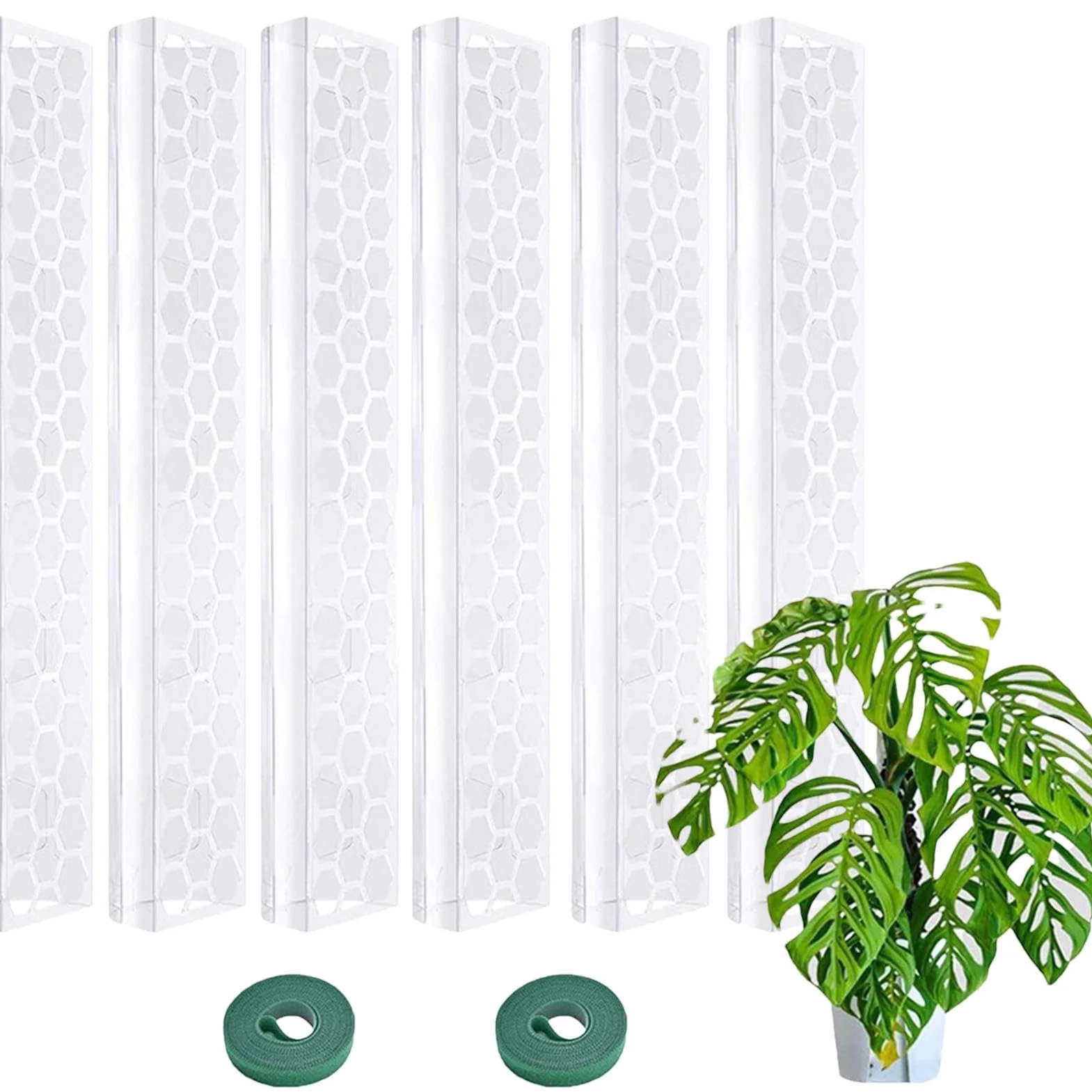 Podpórka do mchu, drążek wspinaczkowy Monstera, palik do mchu, kij podtrzymujący rośliny, 48 cm drążki do układania w stos do roślin pnących monstera, przezroczysty mch do pnącza monstera