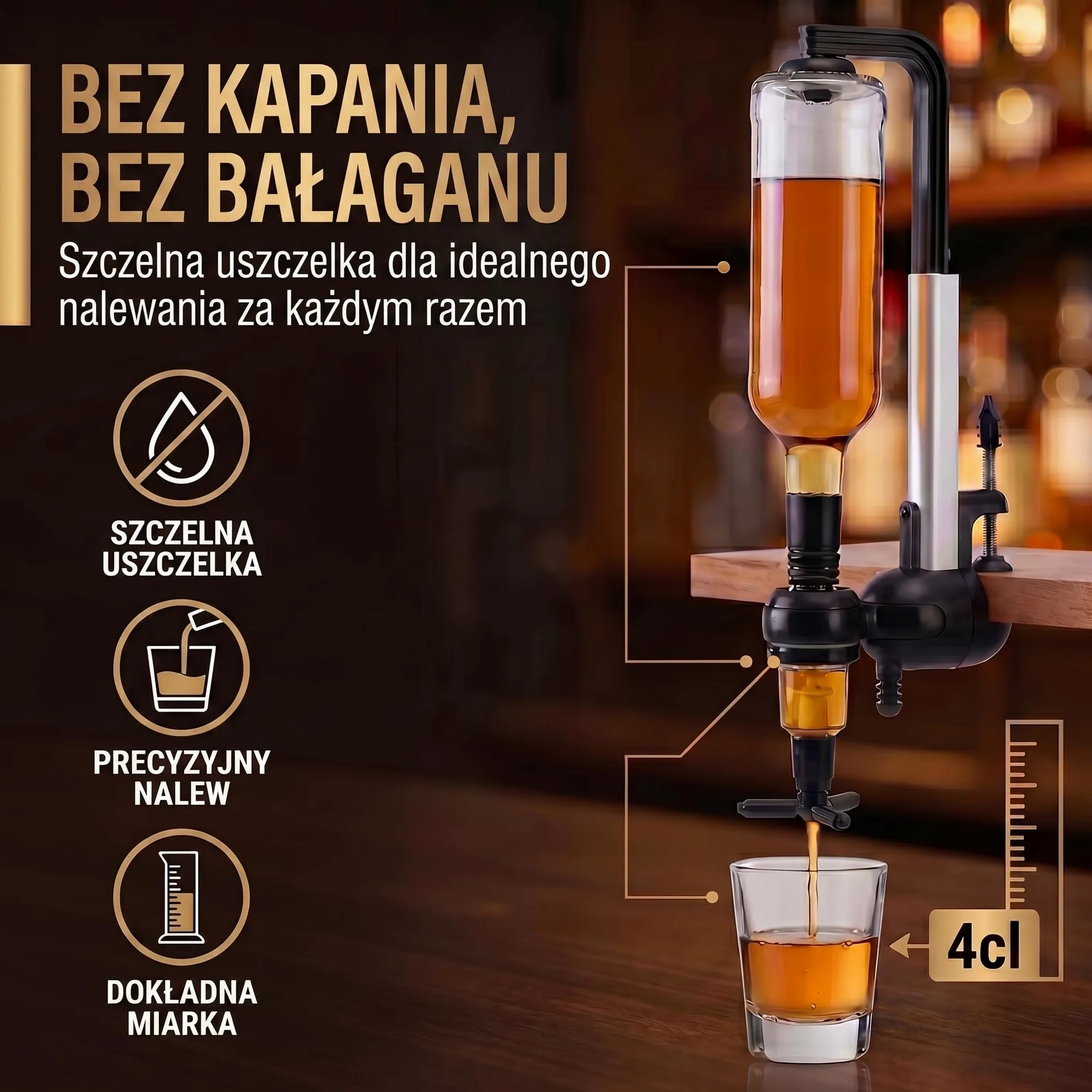 Bar-Butler do napojów spirytusowych, uchwyt na butelki z napojami, dozownik 4cl, dozownik do napojów, uchwyt na butelki, porcjowanie napojów