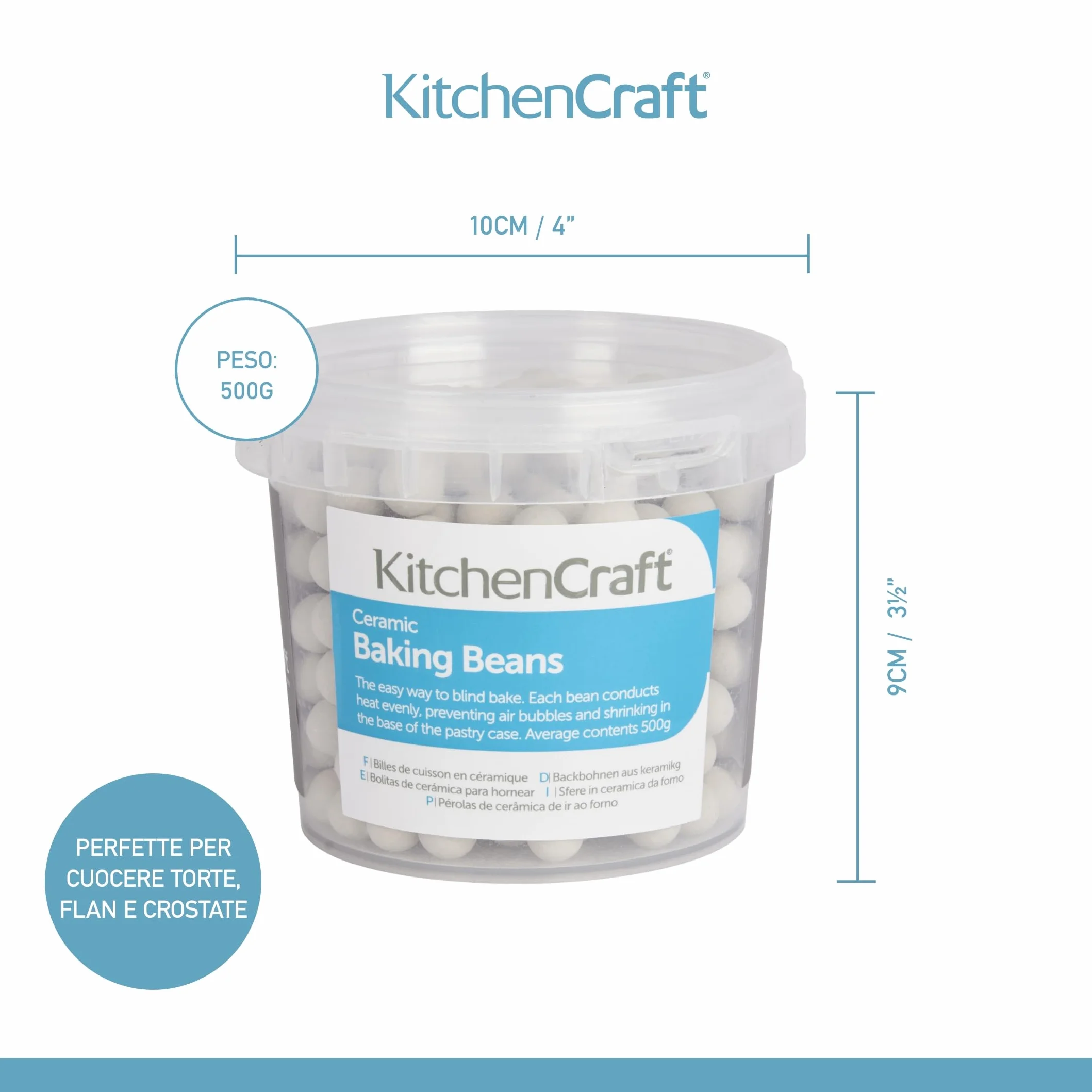 KitchenCraft Ceramiczne Kulki do Pieczenia, Wielokrotnego Użytku, 500 g - Kolor Beżowy
