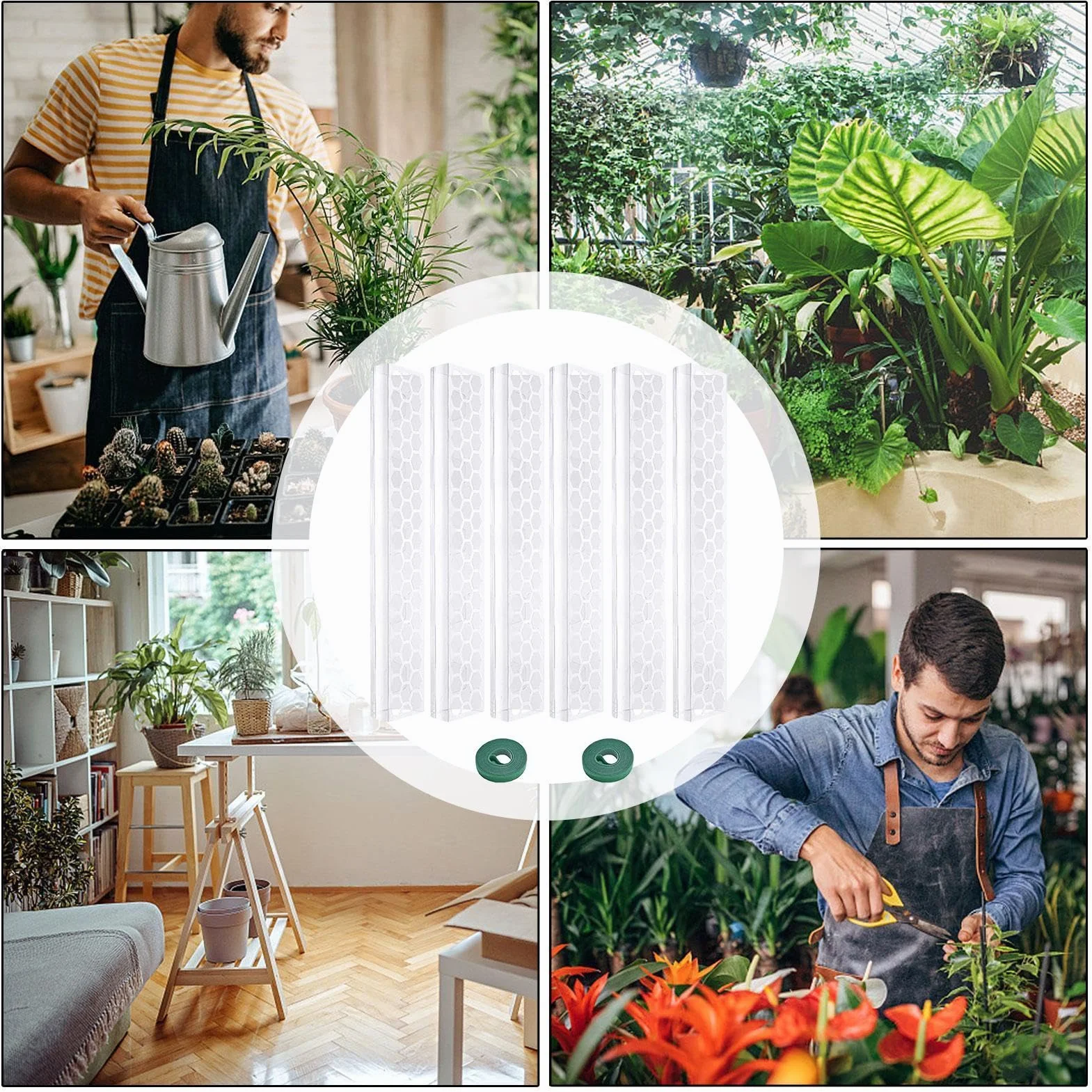 Podpórka do mchu, drążek wspinaczkowy Monstera, palik do mchu, kij podtrzymujący rośliny, 48 cm drążki do układania w stos do roślin pnących monstera, przezroczysty mch do pnącza monstera
