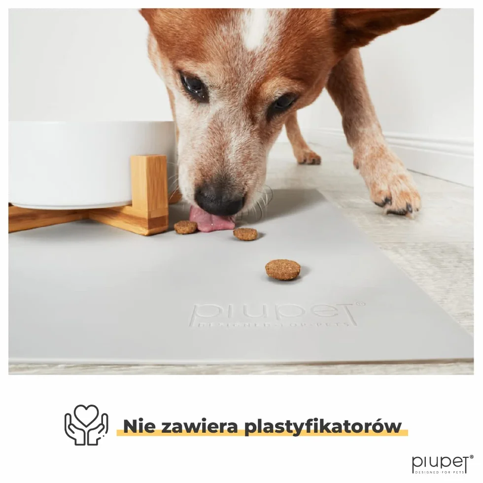 PiuPet Mata do karmy silikonowa wodoodporna 60x40 cm dla kotów i zwierząt domowych