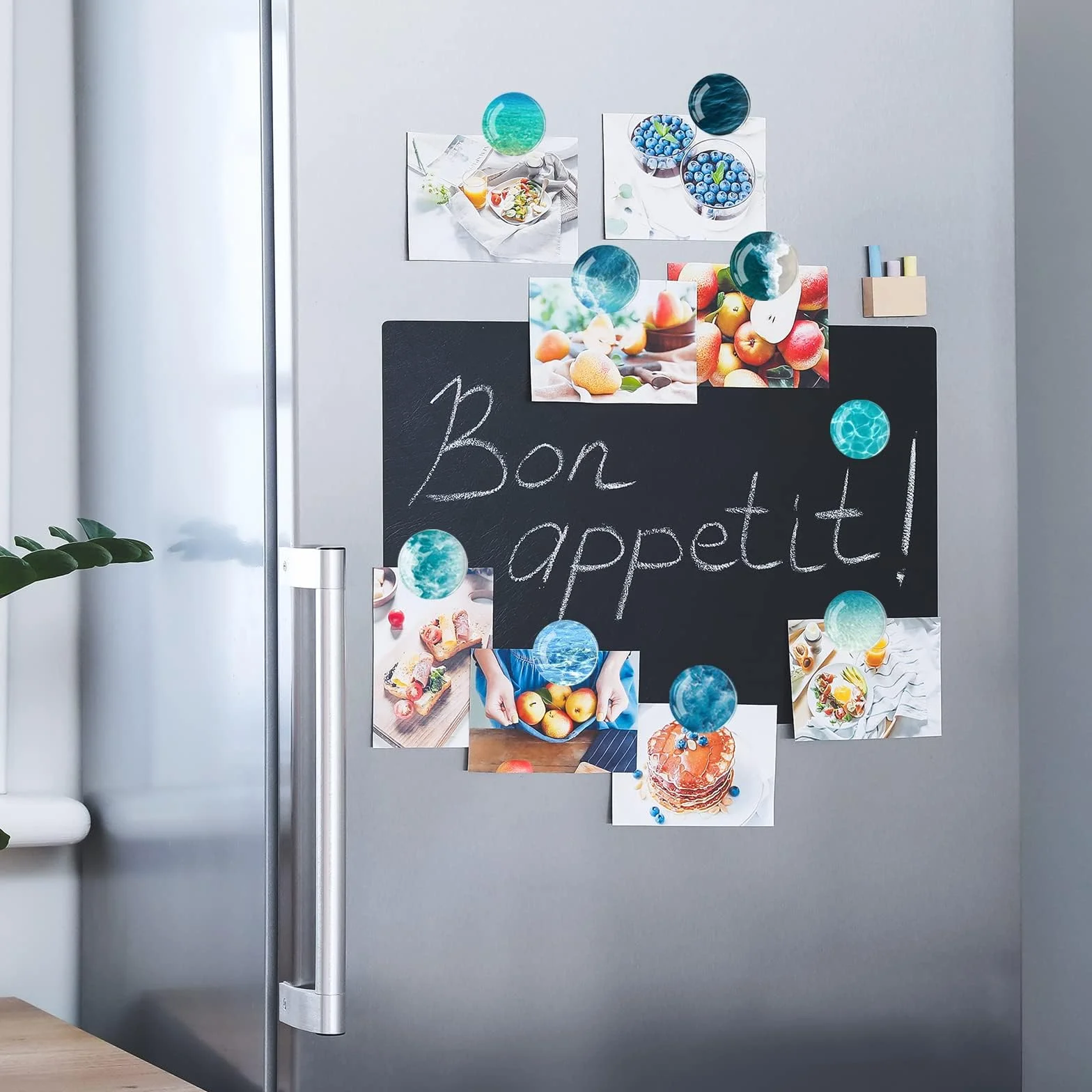 Diyxisk magnesy na lodówkę, szklane, 3D, morze (12 sztuk) – estetyczne magnesy na tablicę magnetyczną i tablicę suchościeralną, silne magnesy dekoracyjne z motywem fal oceanicznych, do kuchni i biura