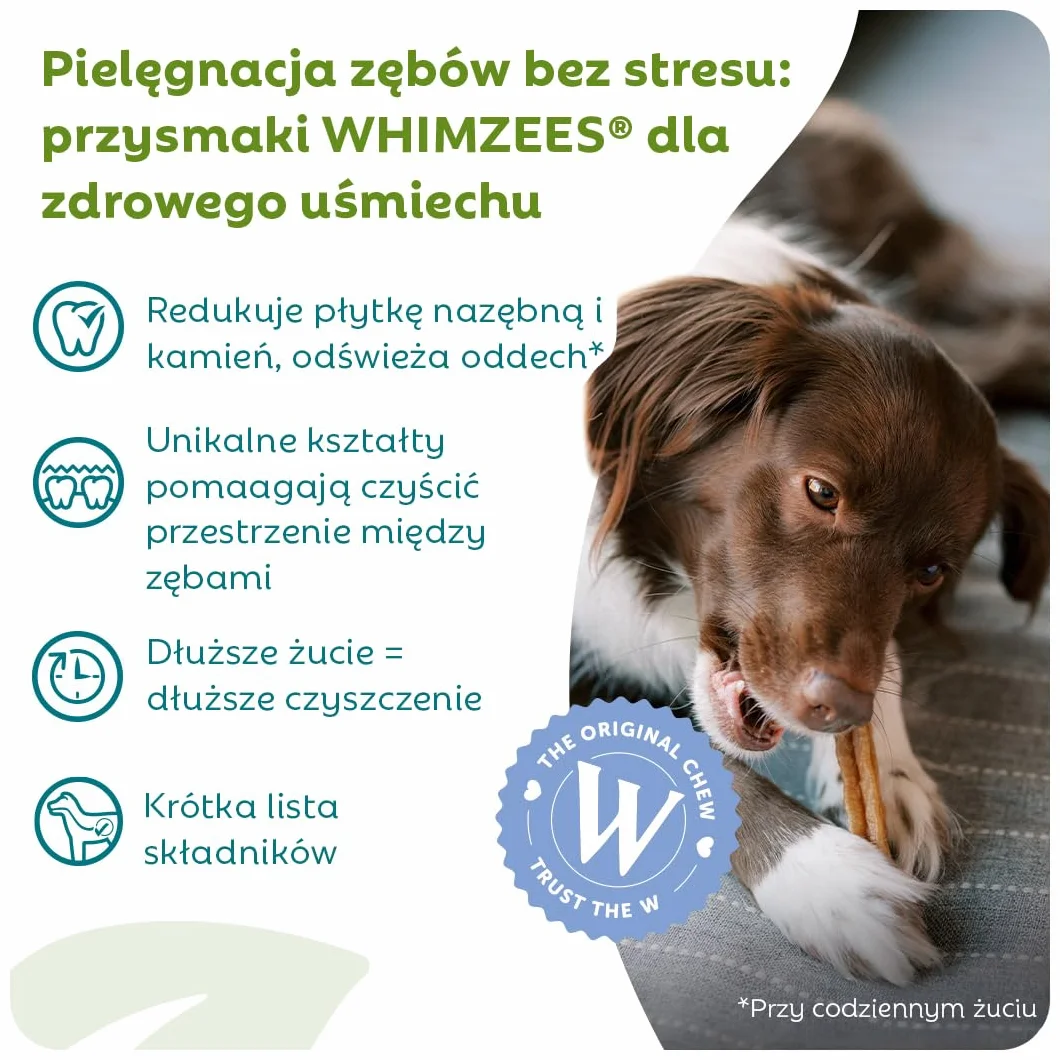 WHIMZEES Stix L, Opakowanie Miesięczne, 30 Sztuk – Rozmiar L, Gryzaki Dentystyczne dla Dużych Psów, Naturalne, Bezzbożowe, Bez Dodatku Cukru