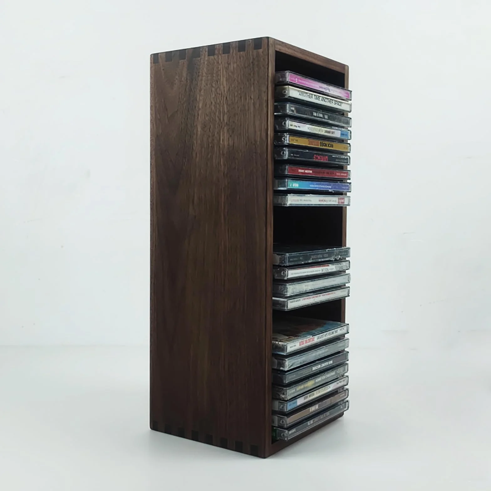 Regał do przechowywania albumów muzycznych w stylu vintage, półka do przechowywania płyt CD, półka na książki, dwuwarstwowy organizer do przechowywania multimediów może pomieścić 50 arkuszy, stojak na