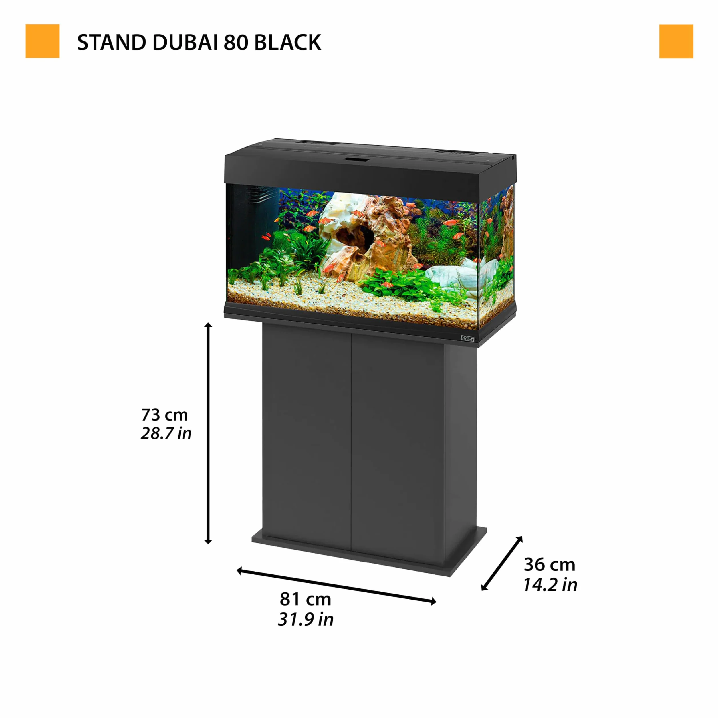 Ferplast szafka do akwarium DUBAI 80 81x36x73 cm czarna