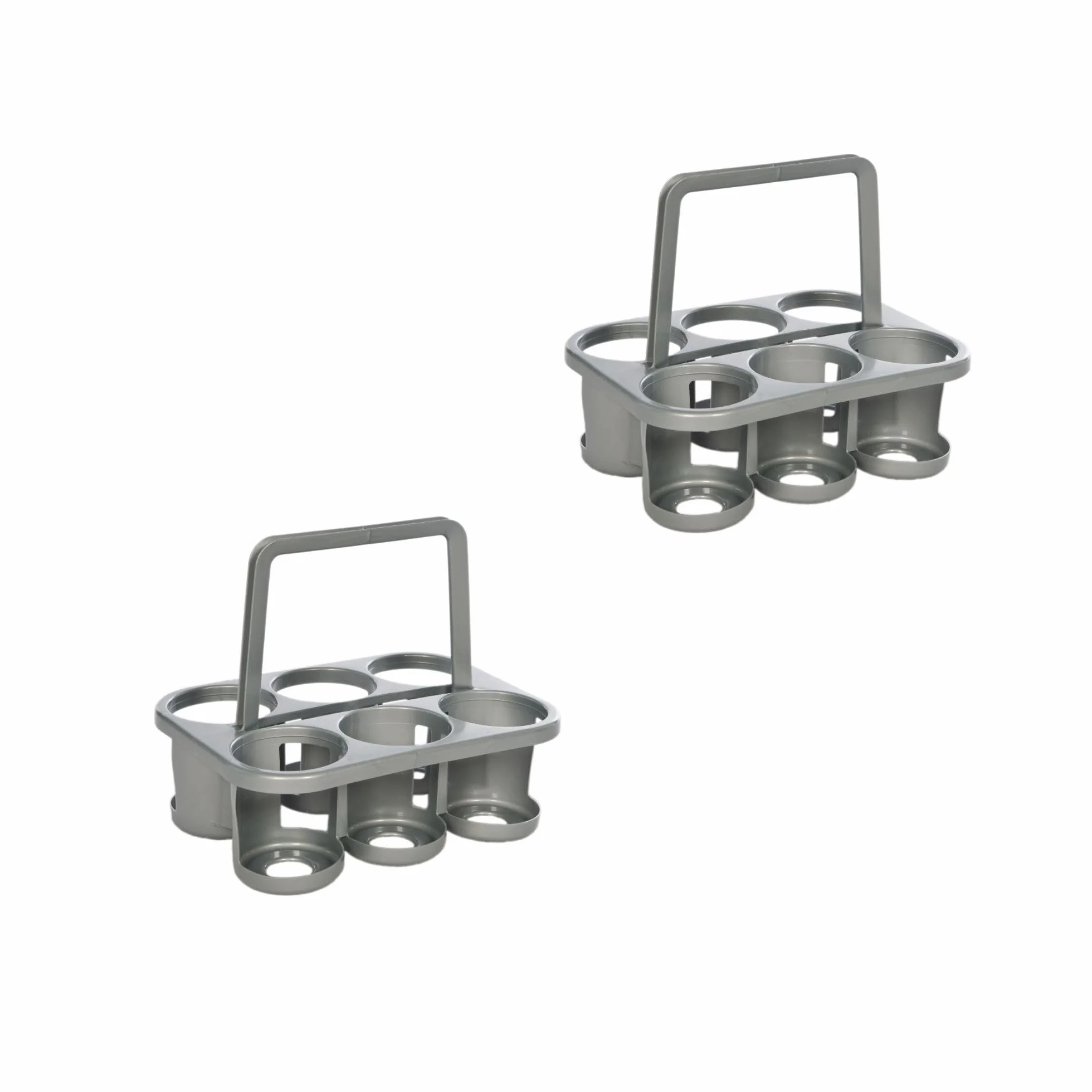 Novaliv 2 x uchwyt na 12 butelek – stabilny uchwyt – kosz na napoje z tworzywa sztucznego, możliwość układania w stos, 32 x 23 x 28 cm, kolor srebrny, idealny do kuchni i piwnicy, kosz na napoje, pojemnik na napoje