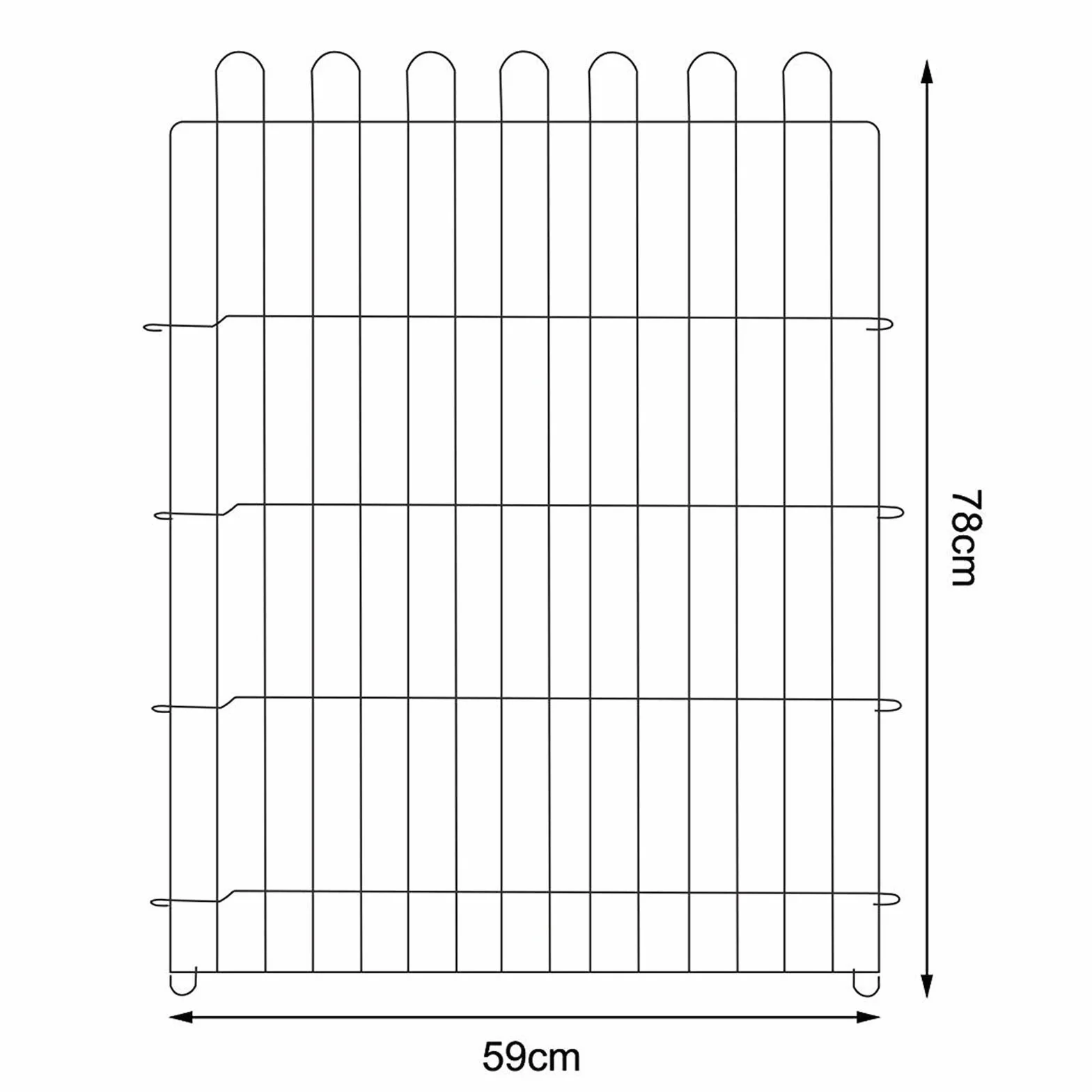 Lionto Kojec ogrodowy dla królików metalowy 59x78 cm rozkładany wybieg z siatką ochronną 8 elementów