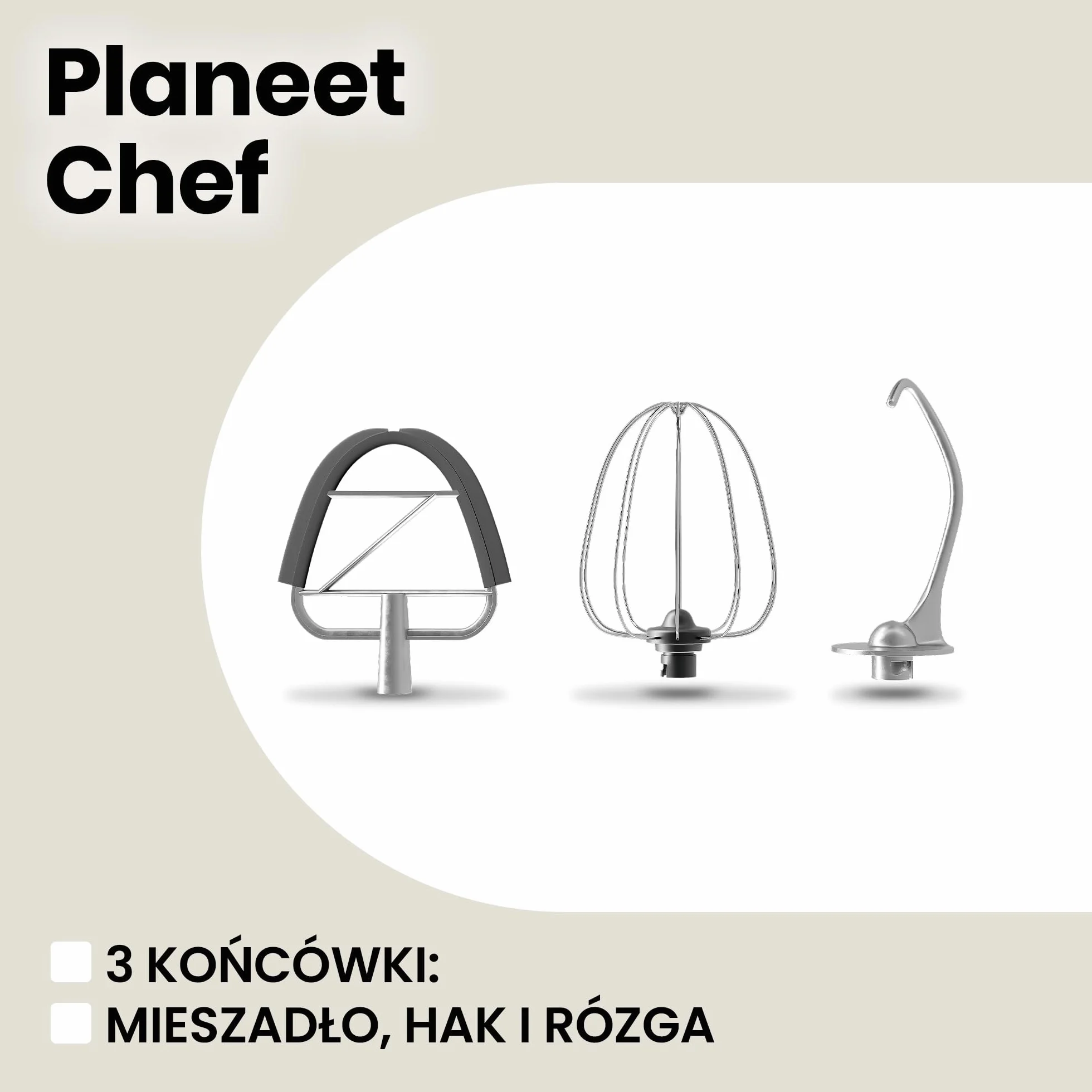 ZEEGMA Planeet Chef robot kuchenny, maszyna do ugniatania ciasta 1500 W, wielofunkcyjny robot do ciasta, miska z uchwytem ze stali nierdzewnej 6,5 l, 6 stopni prędkości, 3 mieszadła w zestawie