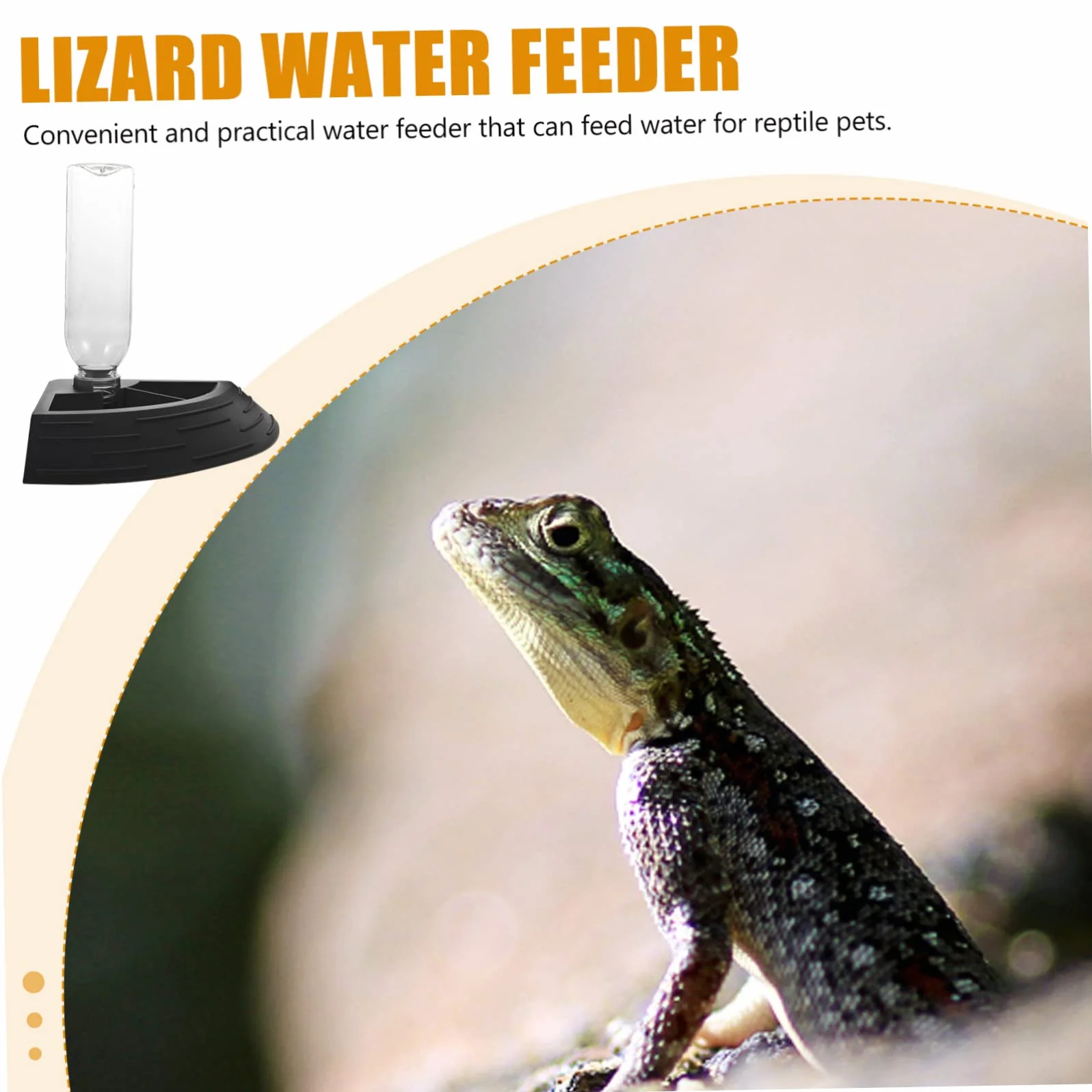 Happyyami Crawling Pet Water Dispenser dla Jaszczurek z Podstawą Łatwy Czyszczeniu Stabilny