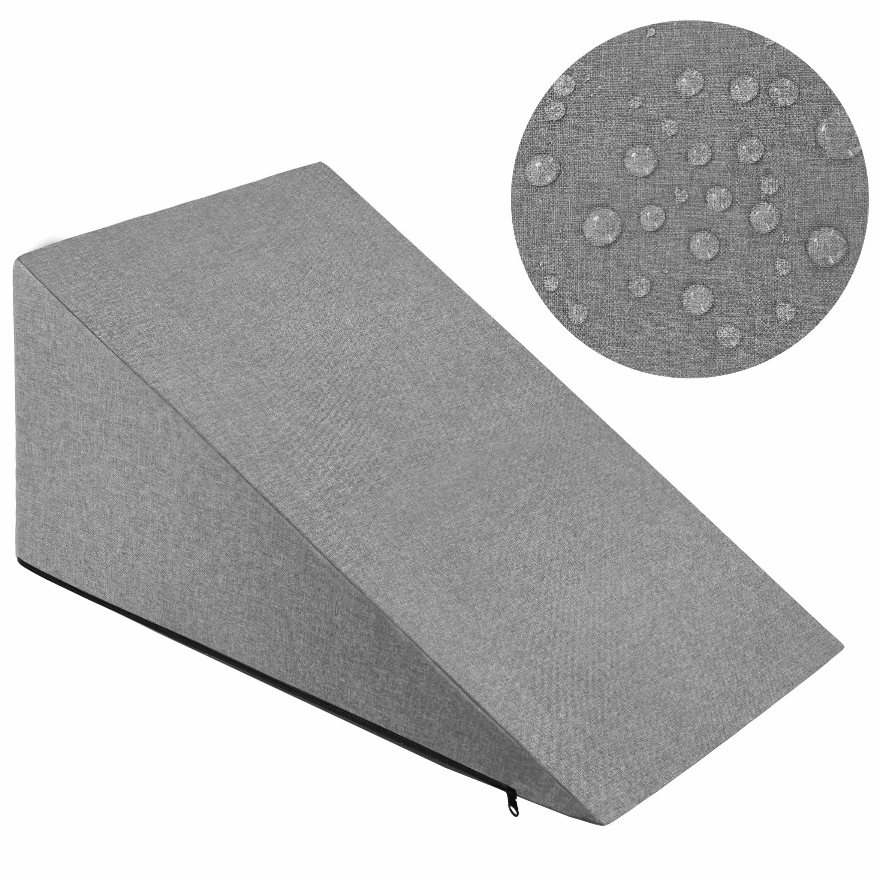 Rampa dla psa - schodki, podest - antypoślizgowe, wodoodporne 65x30x40 cm - stabilne schody dla psów małych i średnich ras ułatwiające wejście na łóżko sofę, do auta - szary jasny