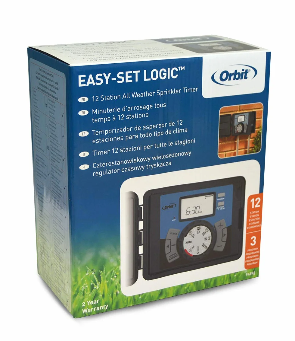 Orbit 94892 Easy-Set Logic – 12 stacji, automatyczny zraszacz czasowy