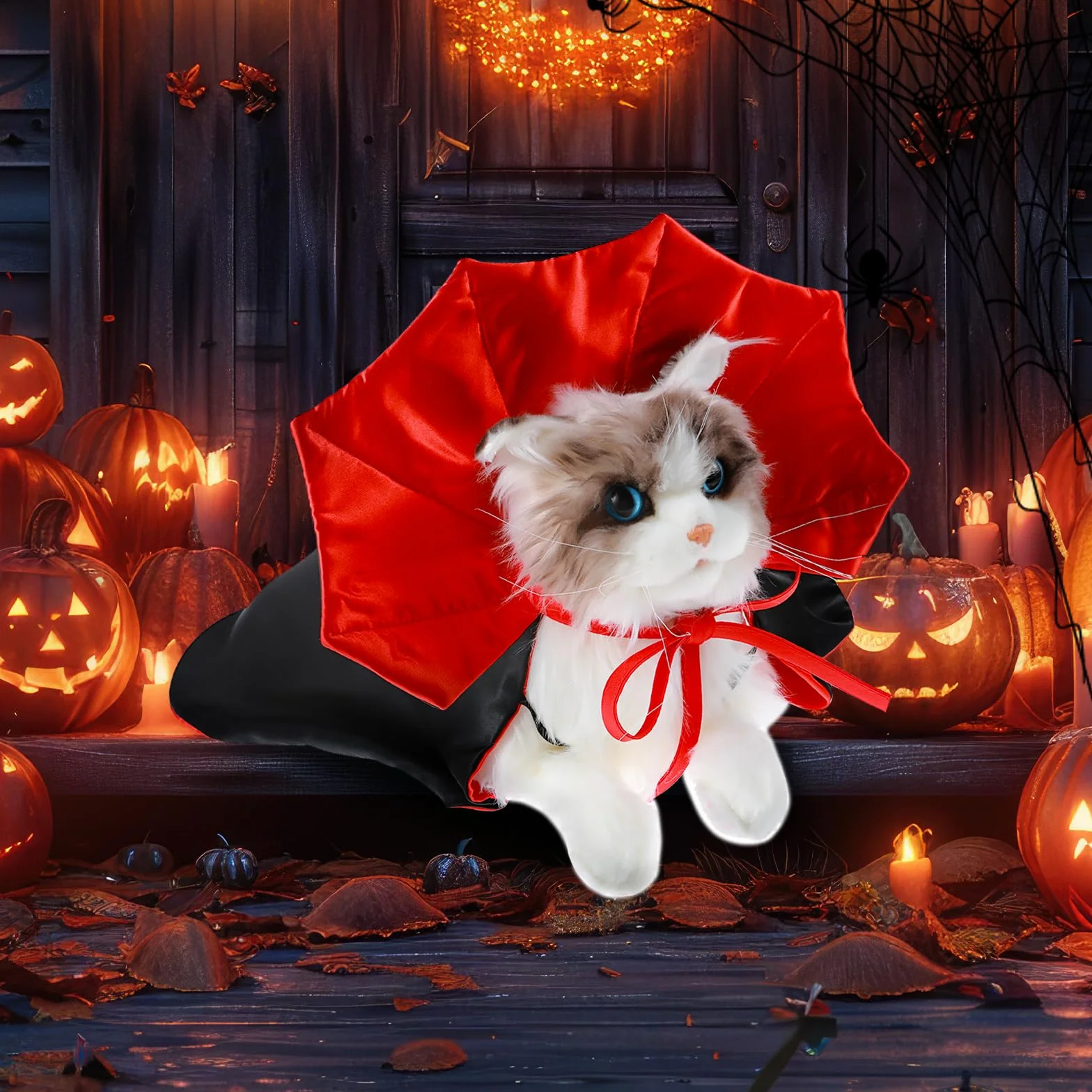 Kostium na Halloween, peleryna dla zwierząt domowych, płaszcz wampira, zabawny pies, diabeł, sukienka cosplay, strój czarodzieja, płaszcz dla małych, średnich psów, kotów, kotów, szczeniąt