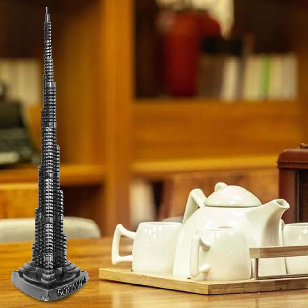 Wieża Burj Khalifa, szary model wieży Dubaju, stop platerowany do sypialni domowej