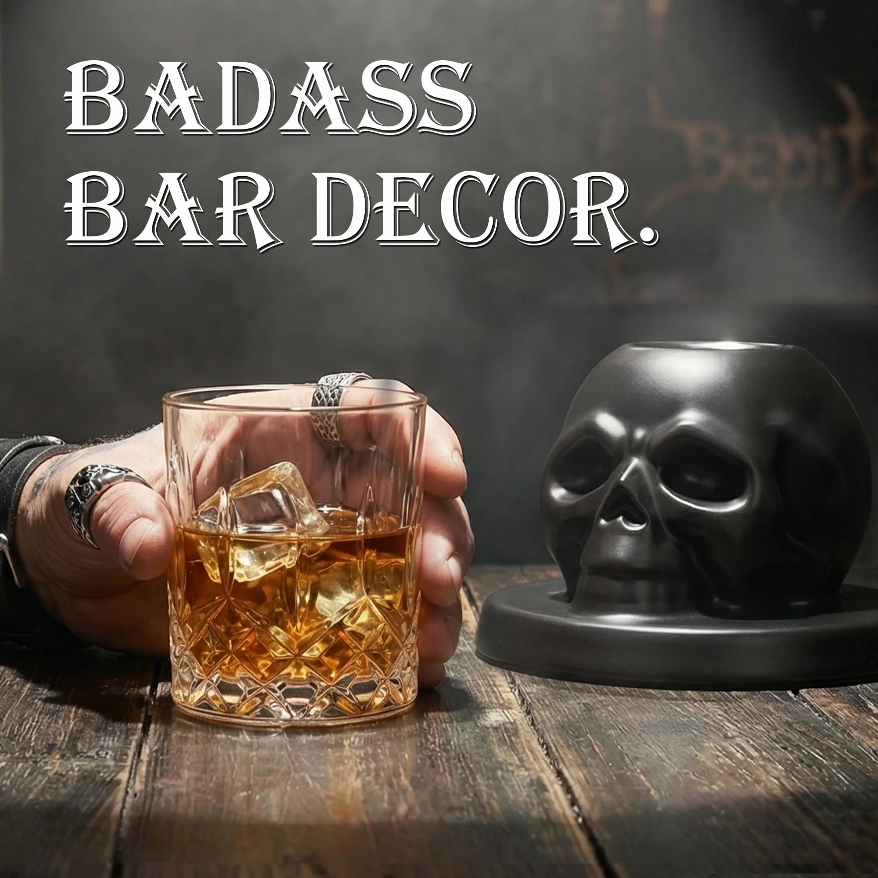 Zestaw do wędzenia whiskey z pochodnią – ceramiczny czaszka w stylu staromodnym, wędzenie na bourbon i koktajle – unikalne prezenty na Walentynki dla mężczyzn, męża, chłopaka i niego – fajne akcesoria