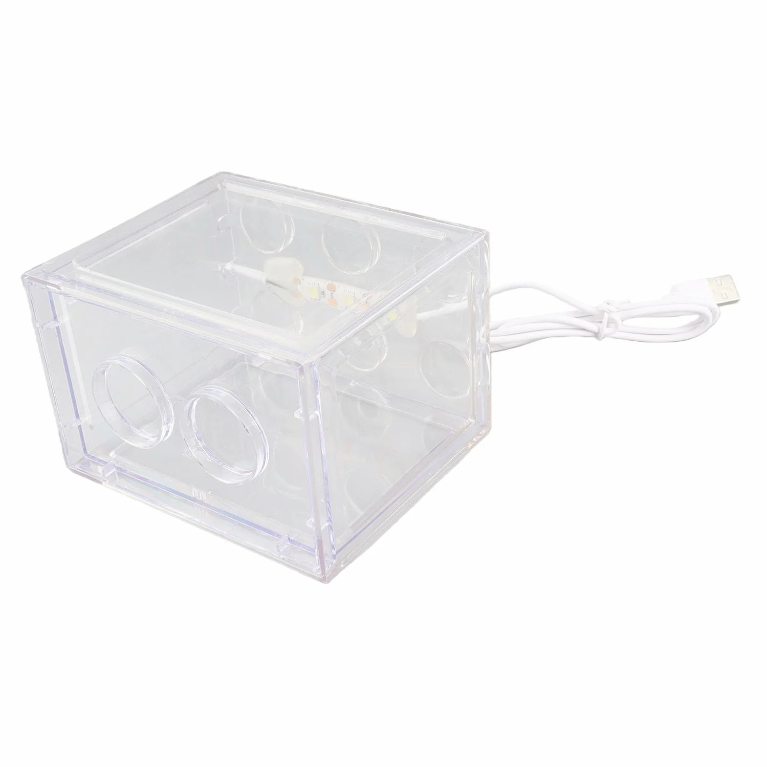 Akwarium Akwarium Akwarium Mini Akwarium Światło LED USB Akwarium Wystrój akwarium na pudełko Biurowy stolik do herbaty (przezroczysty)