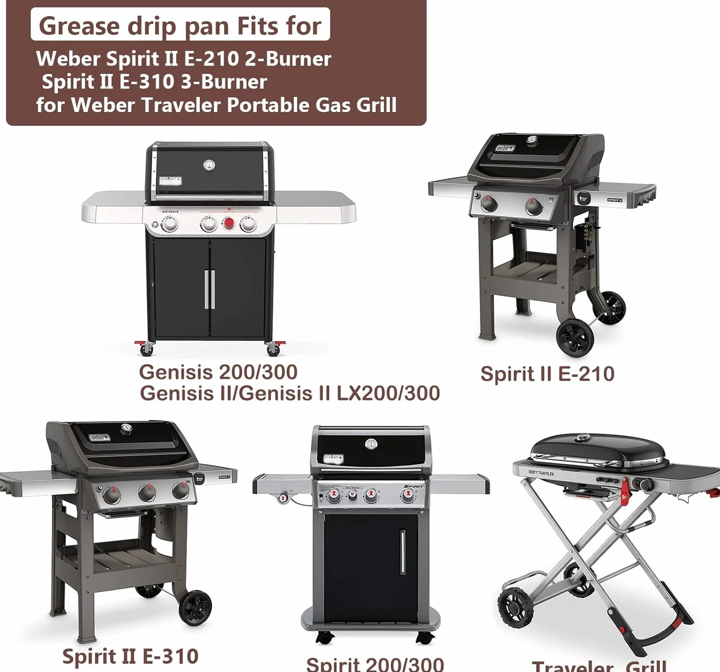 GFTIME 67047 tacki ociekowe do grilla Weber Spirit I II 200/300, Genesis I/II LX200/300, tacka ociekowa do Weber Traveler z aluminium Liner 6415, aluminiowe tacki ociekowe do Weber 67047, 6415, 83156