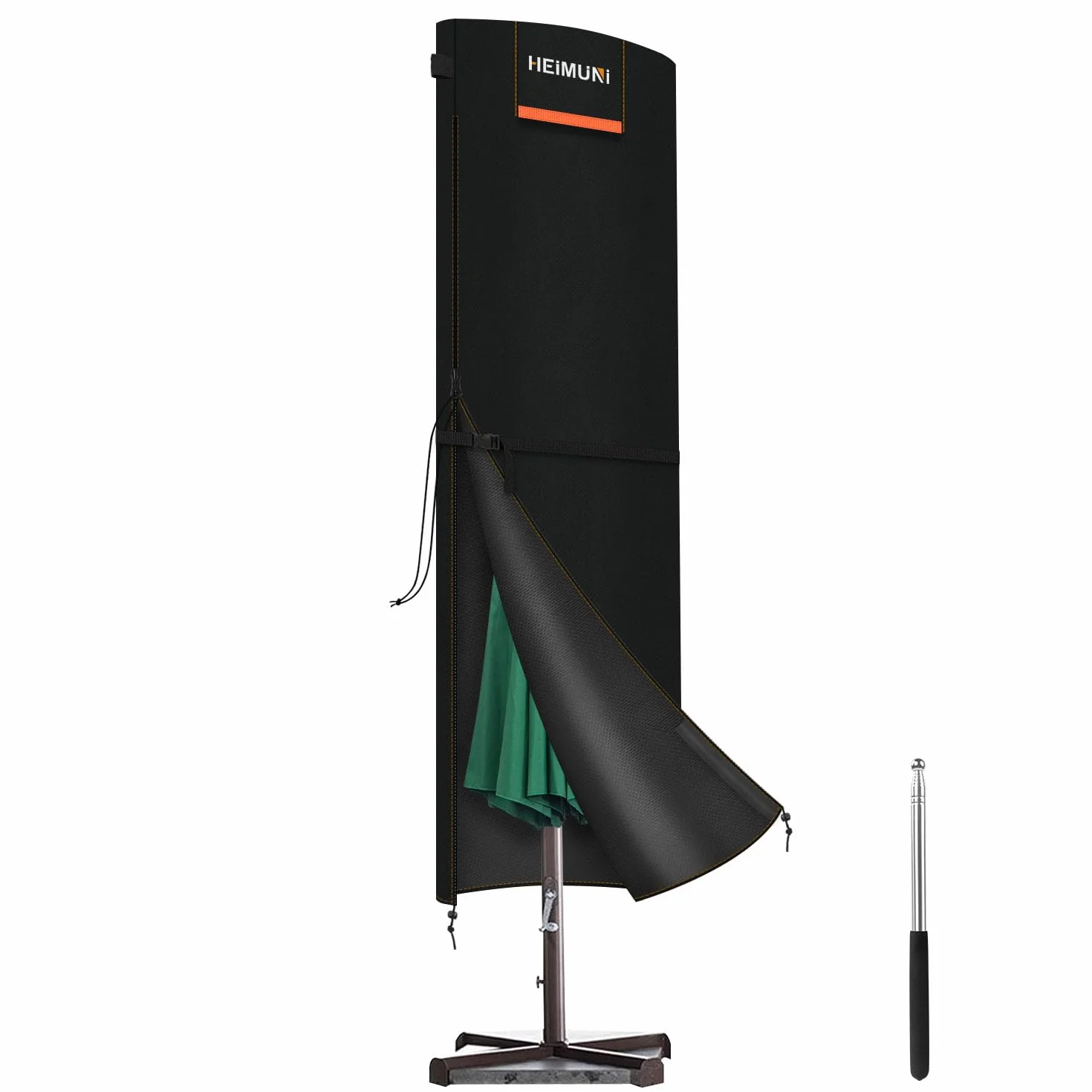 Pokrowiec Ochronny na Parasol z Zamkiem Błyskawicznym, Osłona Parasola Parasolowego Ø 2-4 m, Osłona Parasola Ogrodowego, Pokrowiec Ochronny na Parasol Przeciwsłoneczny, 220 x 50 cm/50cm