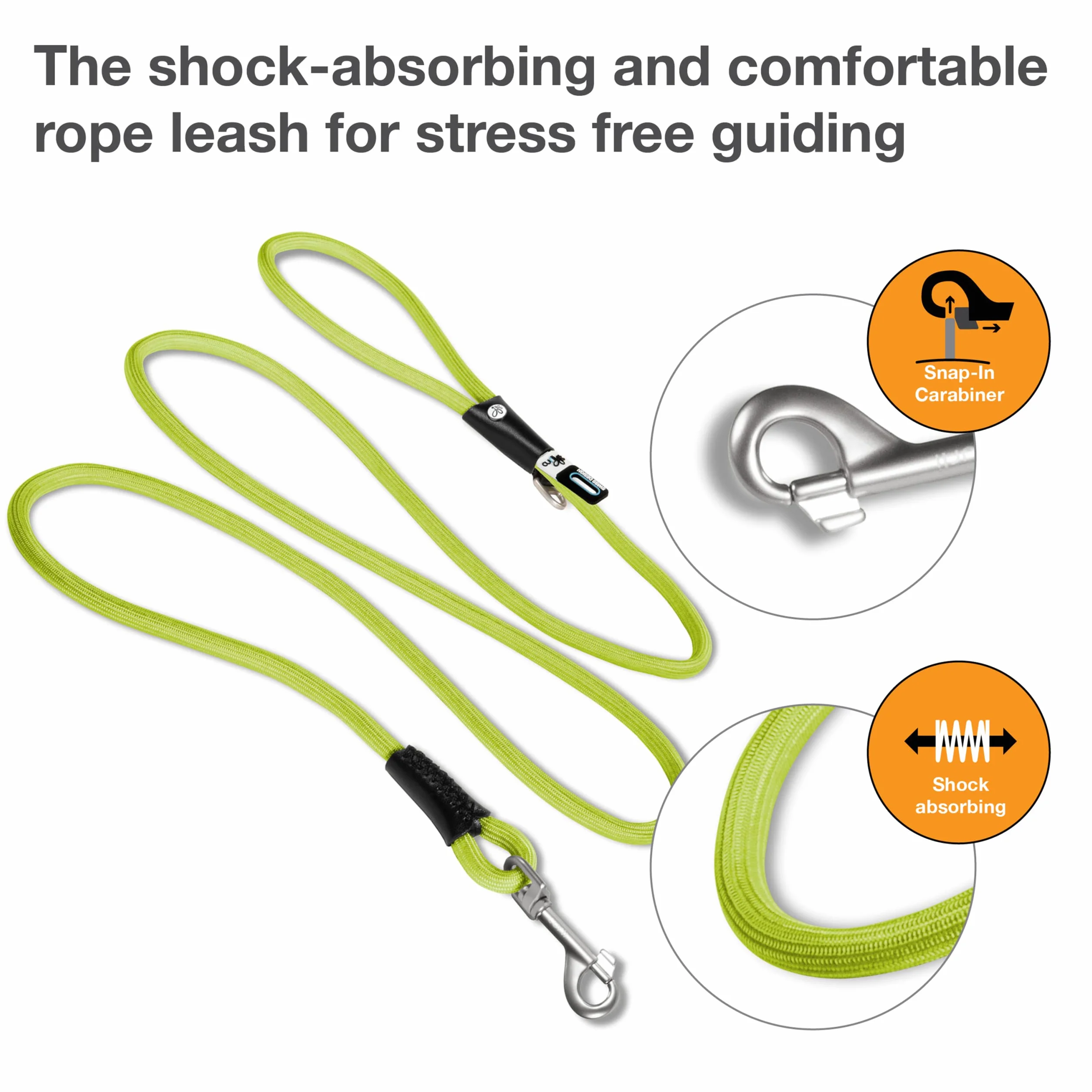 Stretch Comfort Leash Lime M
