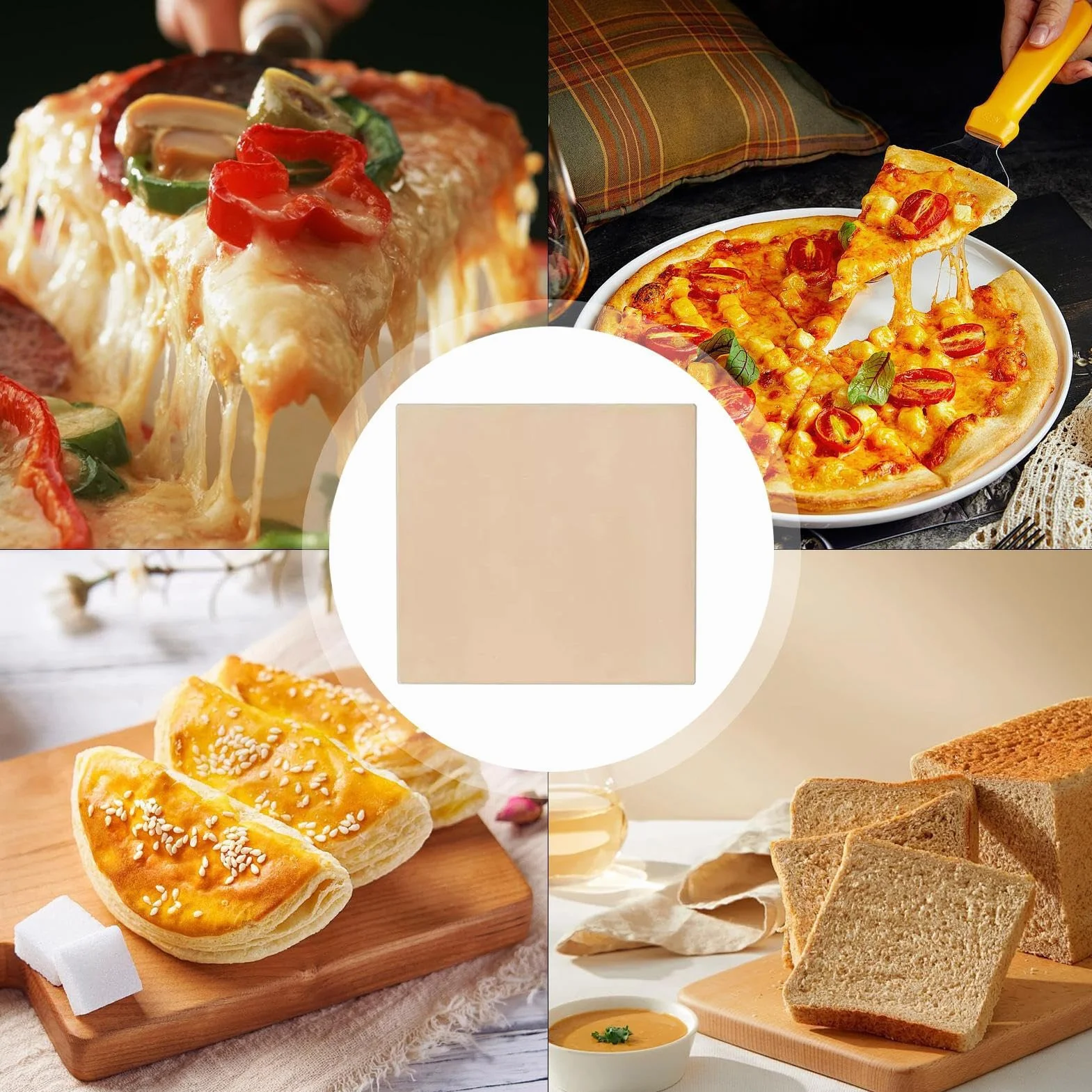 Kamień Do Pizzy Blaszek Do Pieczenia Do Kuchni | Ceramiczny Kamień Do Pizzy Do Gotowania Grillowania Pieczenia Chleba W Domu Na Zewnątrz I Na Kemping