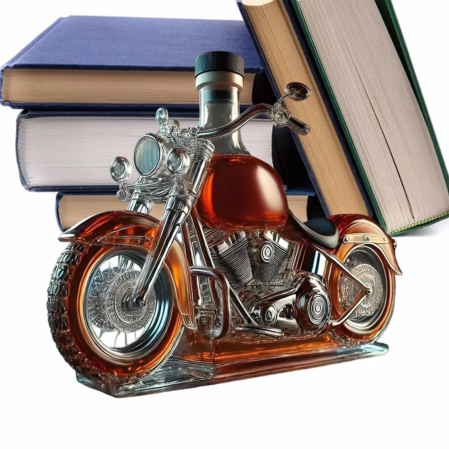 Motocyklowa karafka do whisky, szklana karafka do wina, oryginalna butelka na napoje, dla mężczyzn, tatusiów, miłośników motocykli, domu, kuchni, whisky, wódki, alkoholi, świąt