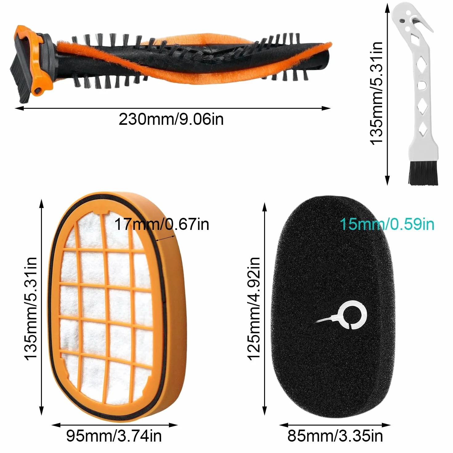 Zestaw filtrów do odkurzacza Philips - Szczotka Speedpro Max, filtr HEPA + ABS - Kompatybilny z FC6812/6814/6822/6823/6827/6908