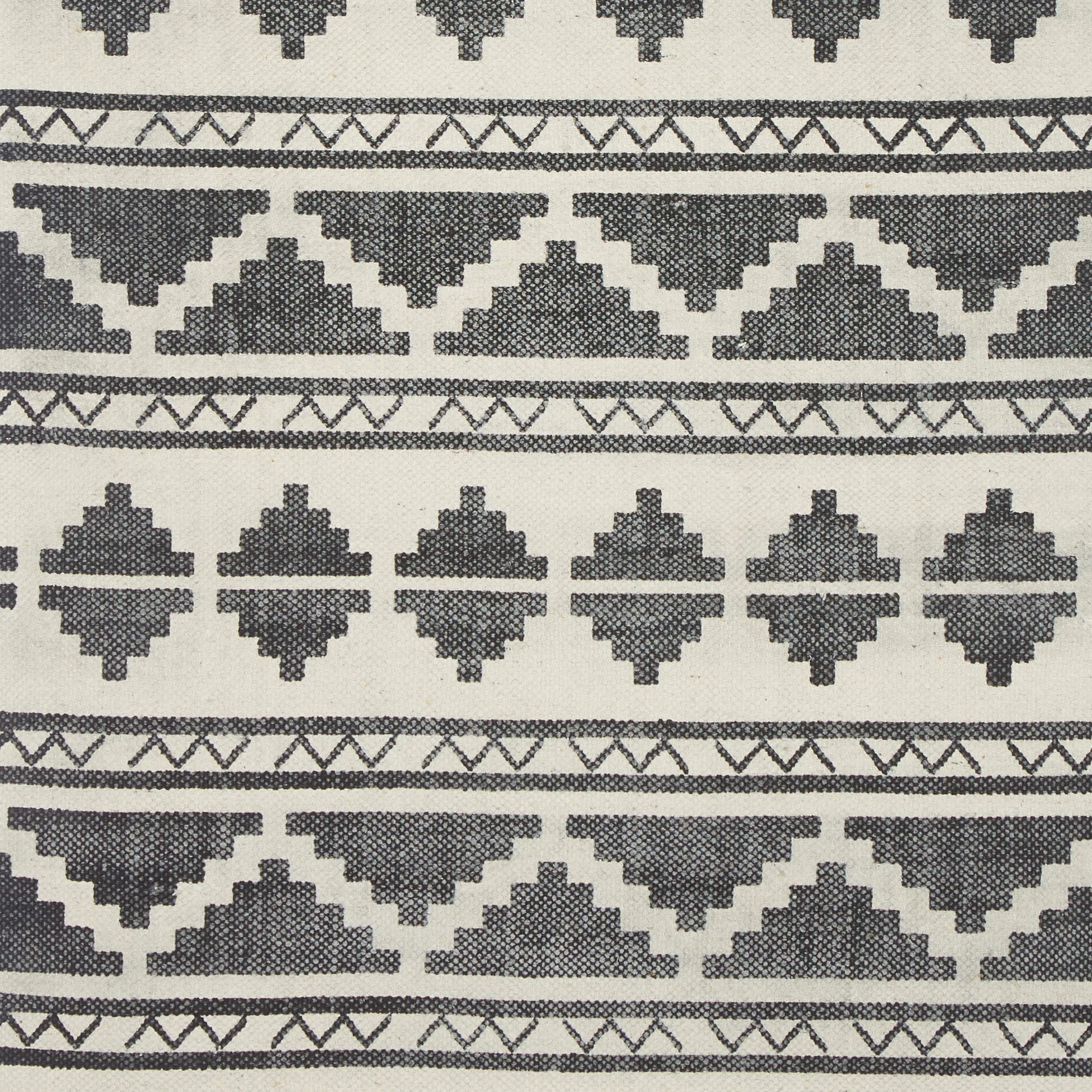 Dywan Relaxdays z wzorem do przedpokoju, korytarza, salonu, miękki dywan o wymiarach 60 x 90, 70 x 140 cm, czarny