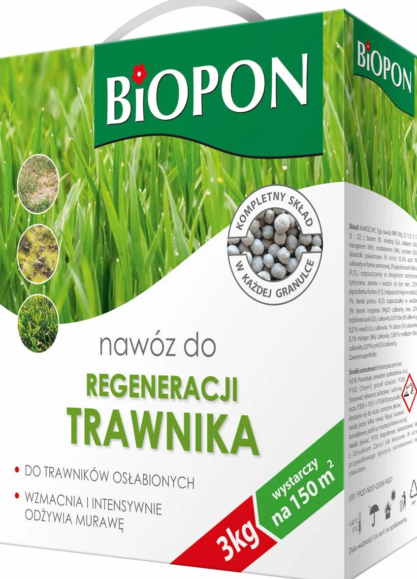 BOPON Nawóz do regeneracji trawnika granulat 3 kg