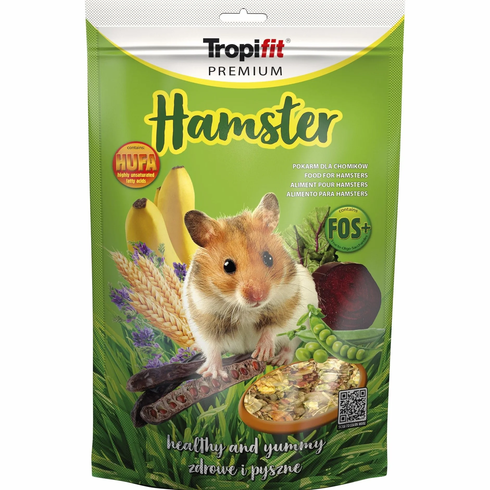 HAMSTER pełnowartościowy pokarm dla chomików z bananem i lucerną 500G