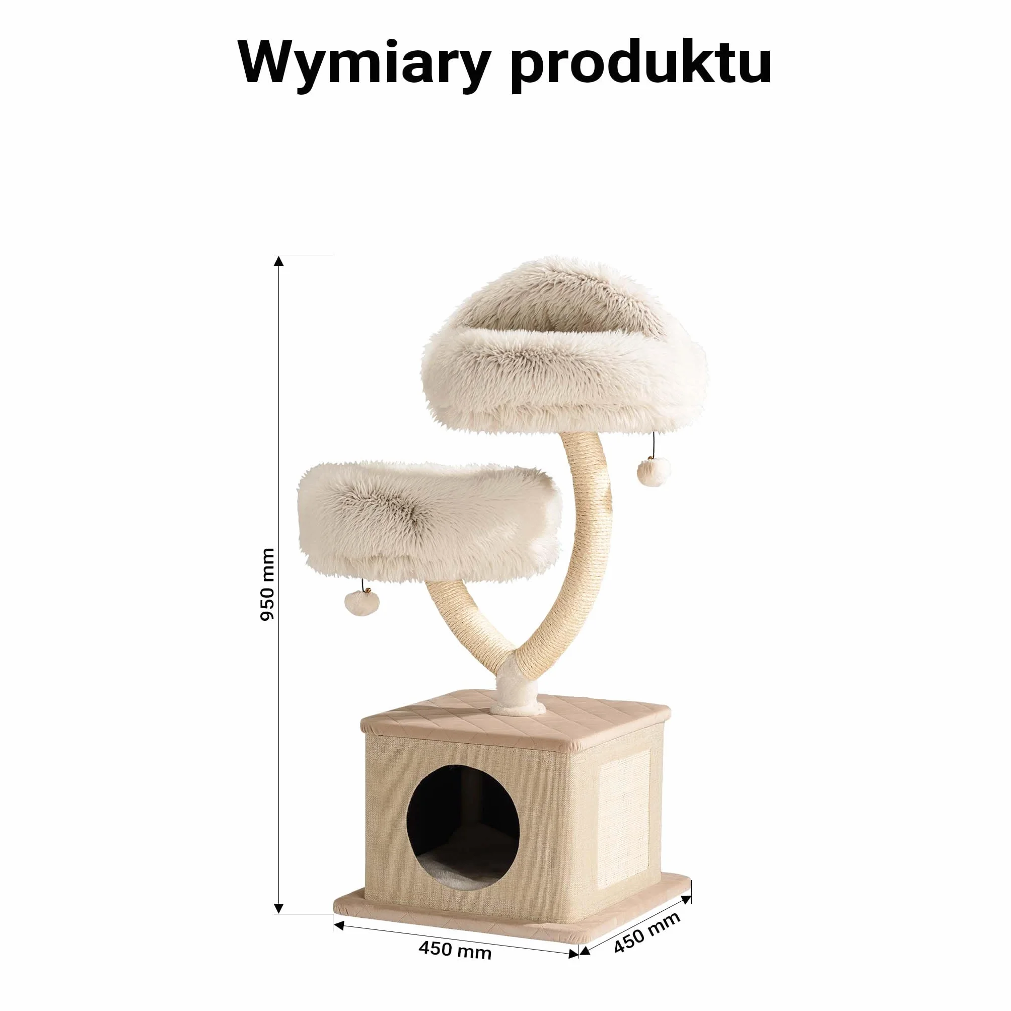 Fudajo Drapak dla kota 95cm w stylu gałęzi z pluszem jaskinią i sizalem drzewko z gruszy