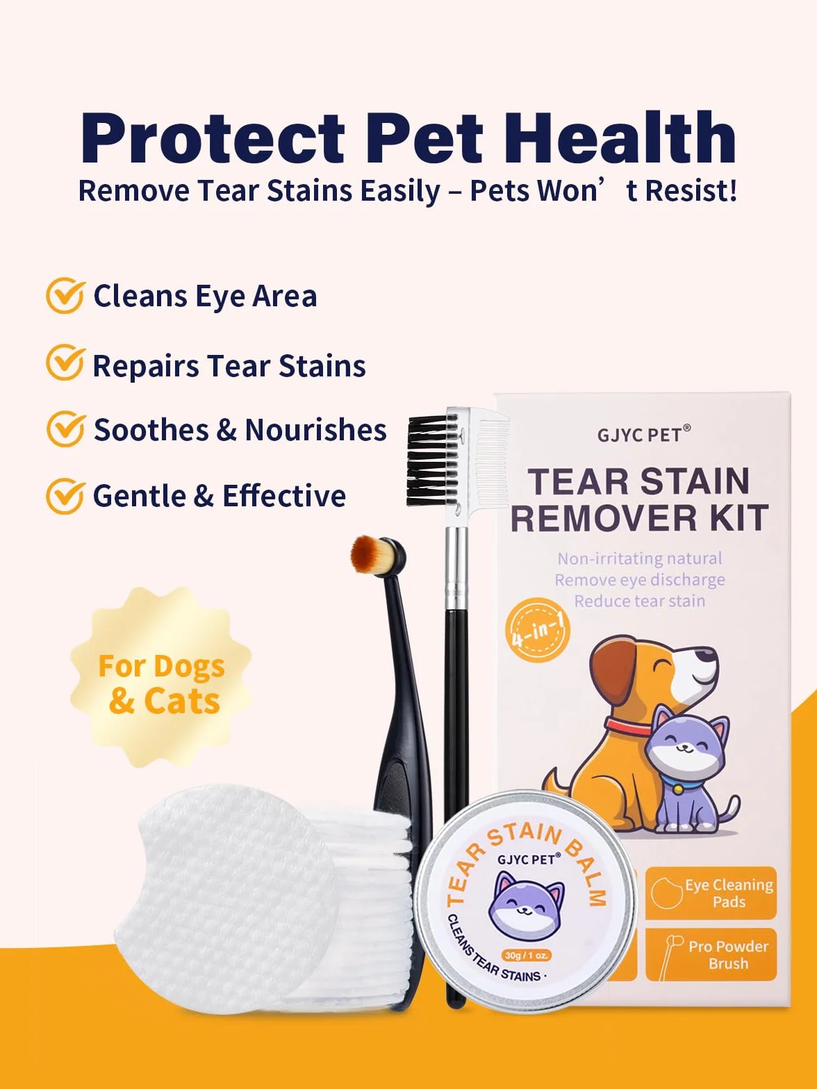 Eye Lube Plus zestaw do pielęgnacji oczu 4 w 1 dla psów i kotów środek do usuwania plam