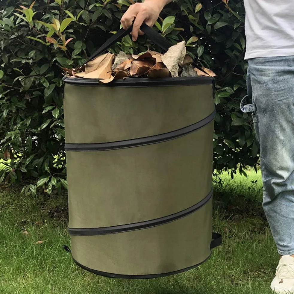 Yumira -up worek ogrodowy, tkanina Oxford, worek na odpady ogrodowe, składany worek na liście z uchwytem do noszenia, odpady ogrodowe, liście, 37,8 l