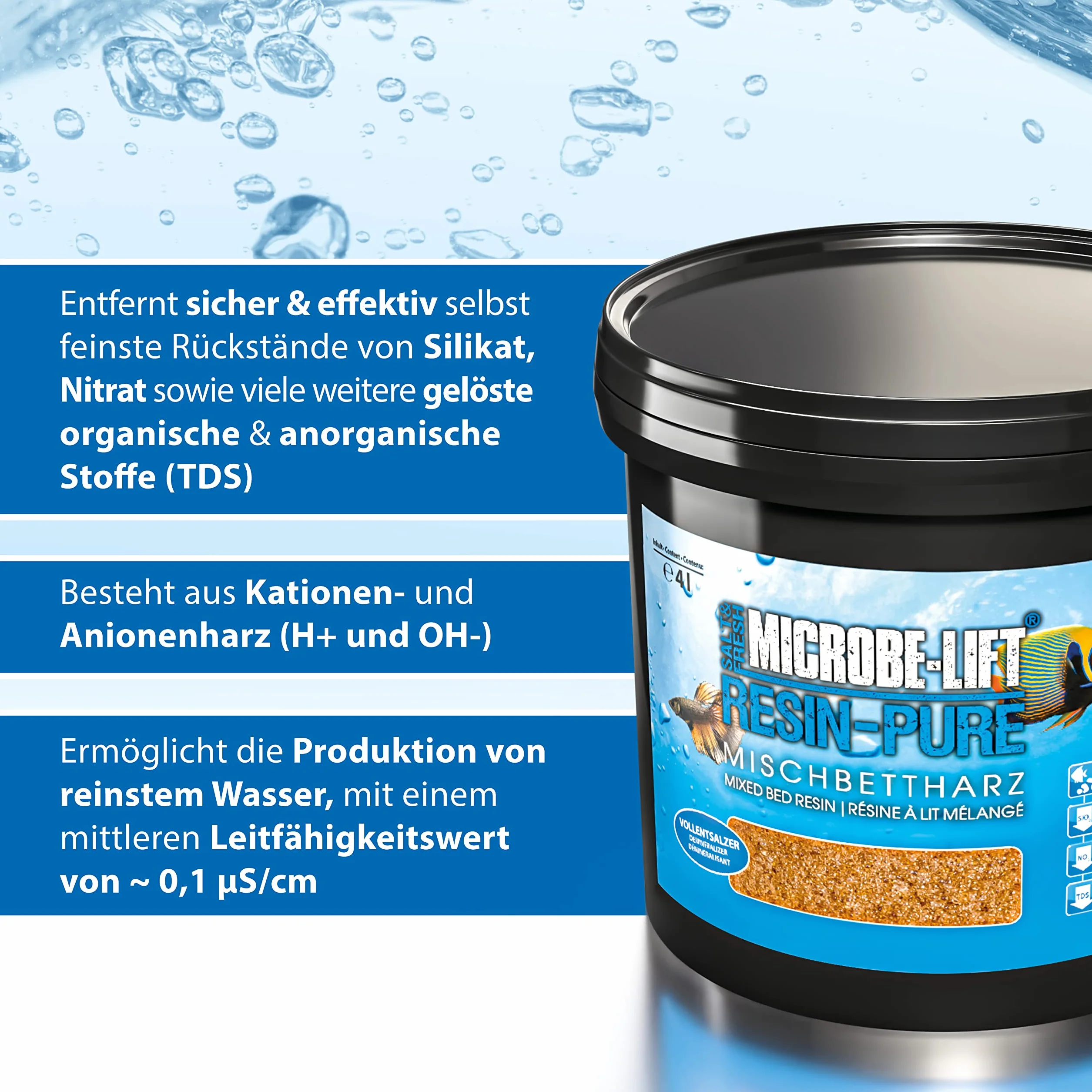 MICROBE-LIFT Resin-Pure Żywica z mieszanym złożem demineralizator 4000 ml