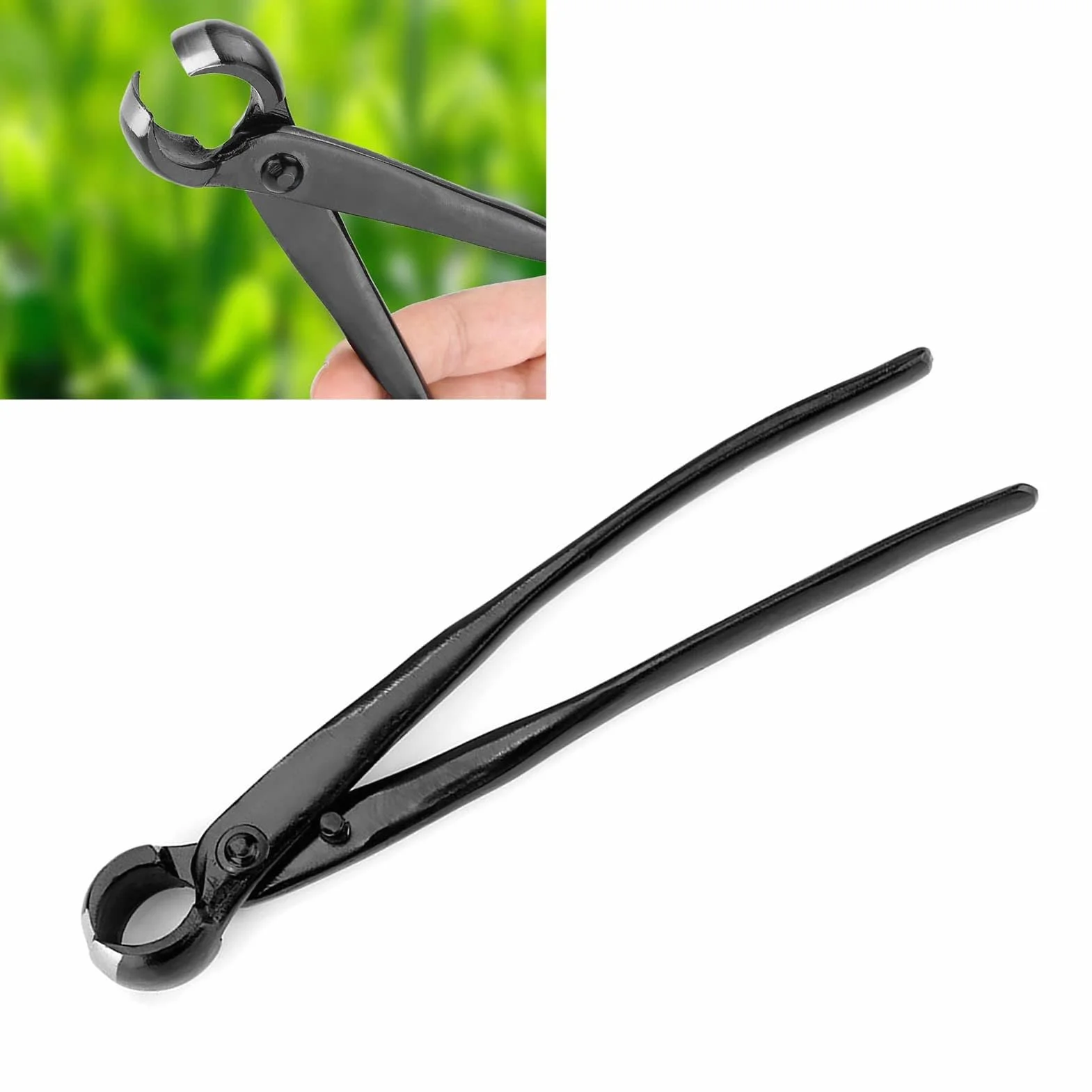 Zerodis Bonsai Bud Tong Bonsai Tool Gardening Cutter Tool For Bonsai Garden Professional Manganese Steel Alloy Professional Round Edge (Black)