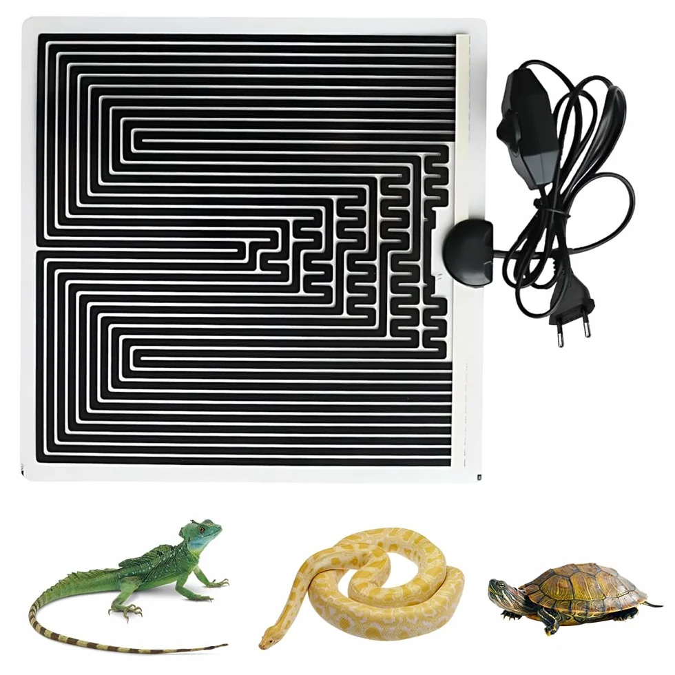 Mata grzewcza z gadami 28 W, 28 x 28 cm mata grzewcza z termostatem, maty grzewcze do węża żółwia jaszczurki