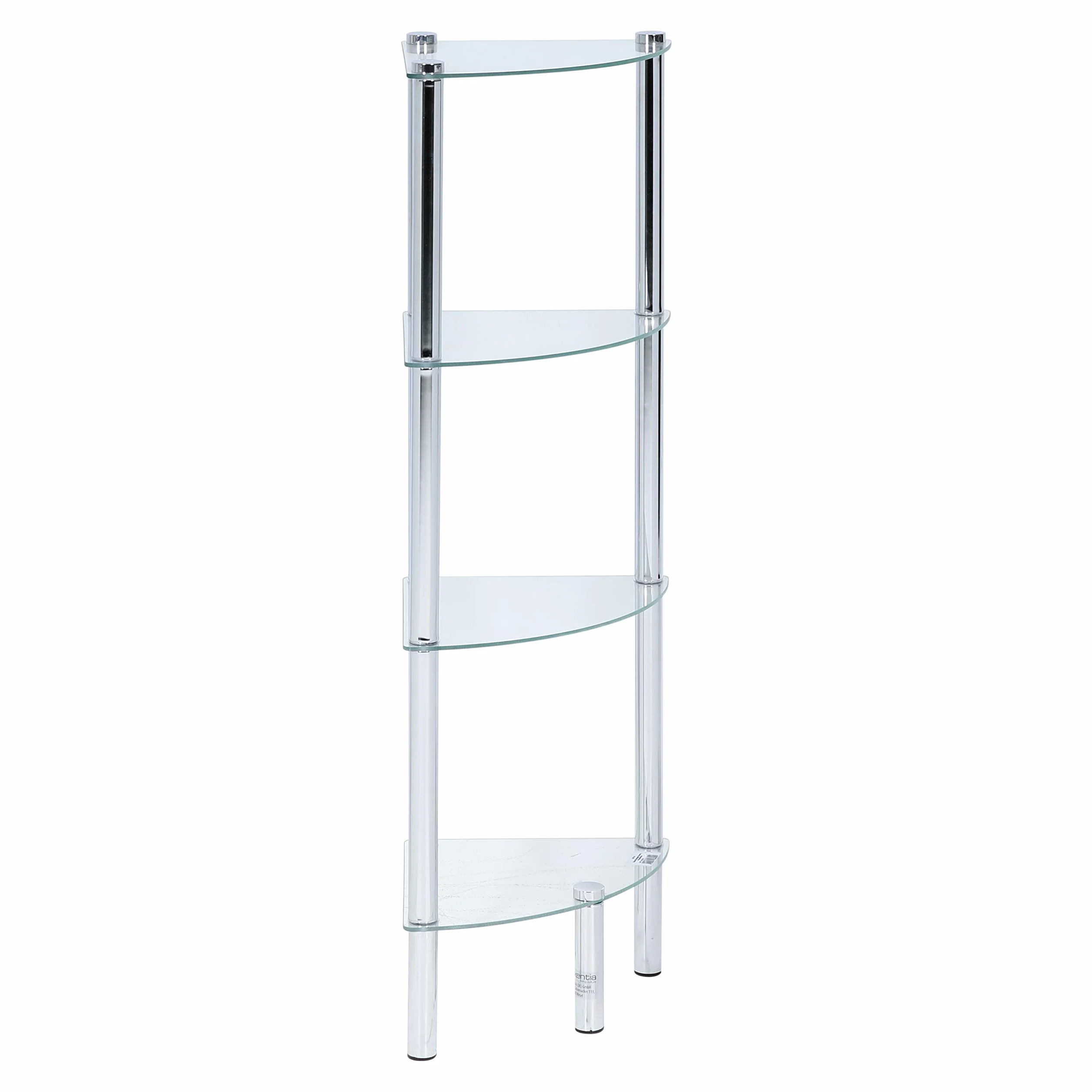 Axxentia Bad Solanio 282134 stojący regał narożny chromowany 4 szklane półki 30 x 30 x 108 cm