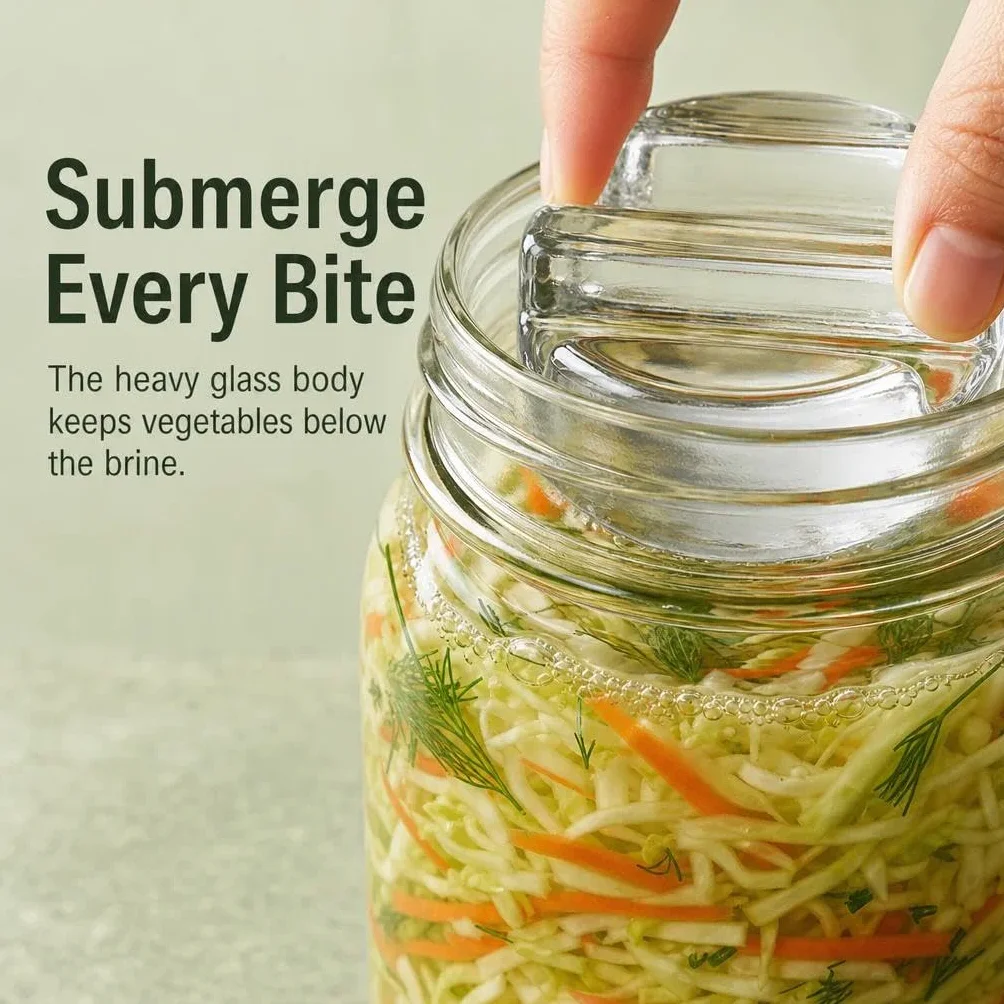 4 sztuki ciężarków fermentacyjnych, szklane ciężarki do fermentacji 7cm, ciężarki szklane, ciężarek do słoika na ogórki, do fermentacji z szerokim otworem, słoiki do konserwowania (długi uchwyt)