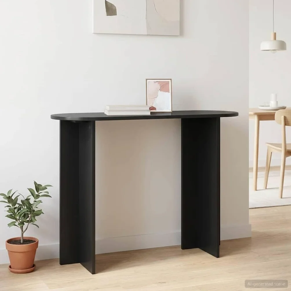 Générique Inżynieria drewniana konsola stołowa 100 x 39,5 x 75 cm | Nowoczesny design, wykończenie czarnego dębu, wytrzymała powierzchnia, łatwa pielęgnacja, do przedpokoju, salonu