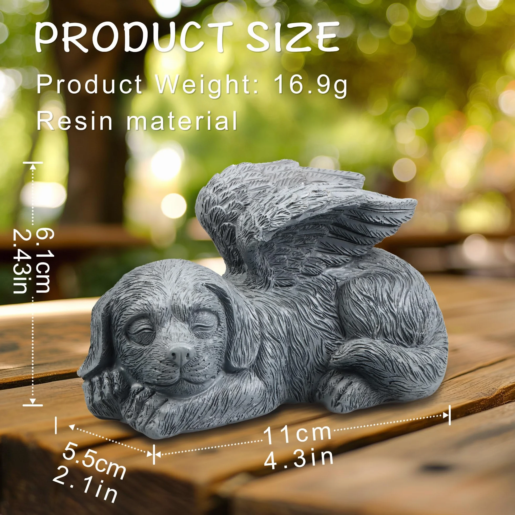 Statuetka dla psa anioł z żywicy syntetycznej pamiątkowy prezent