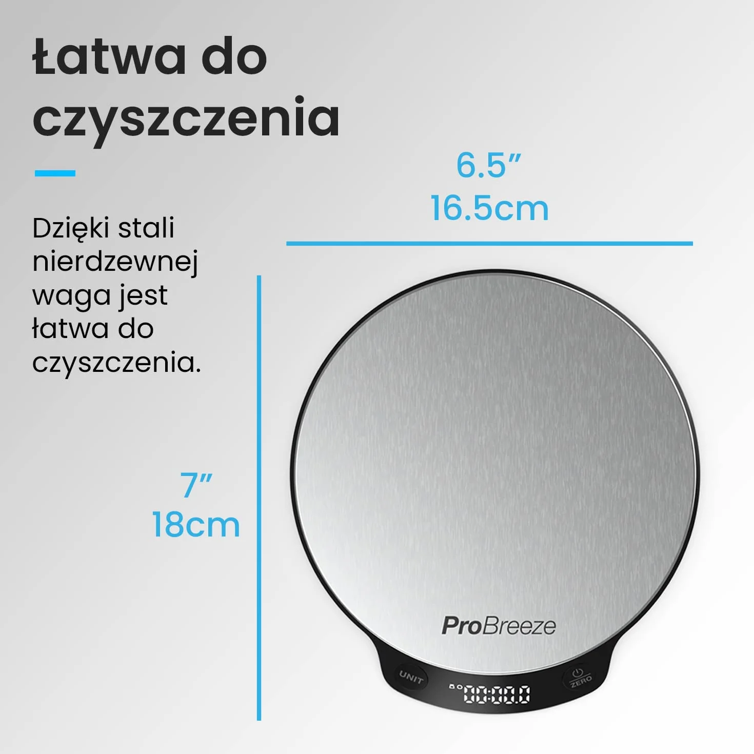 Pro Breeze Waga Kuchenna Cyfrowa Precyzyjna ze Stali Nierdzewnej, do Gotowania Pieczenia, Dokładna do 1g/0.1oz, do 5kg, Elektroniczna z Funkcją Tarowania