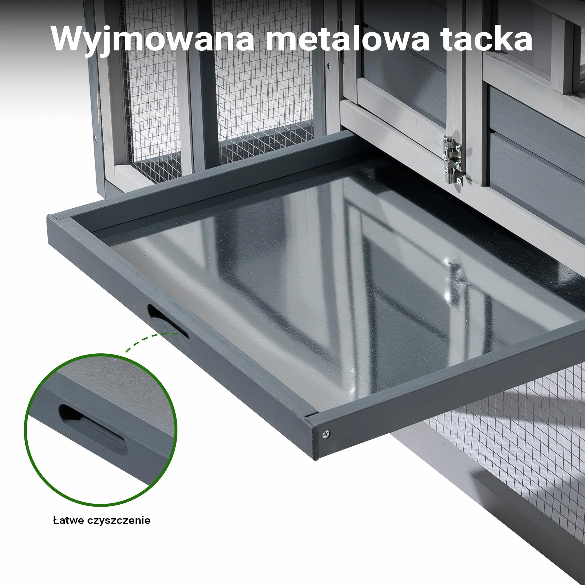 Wiltec klatka dla królików 1220 x 630 x 920 mm z wybiegiem i drewnianą budką 2 piętra
