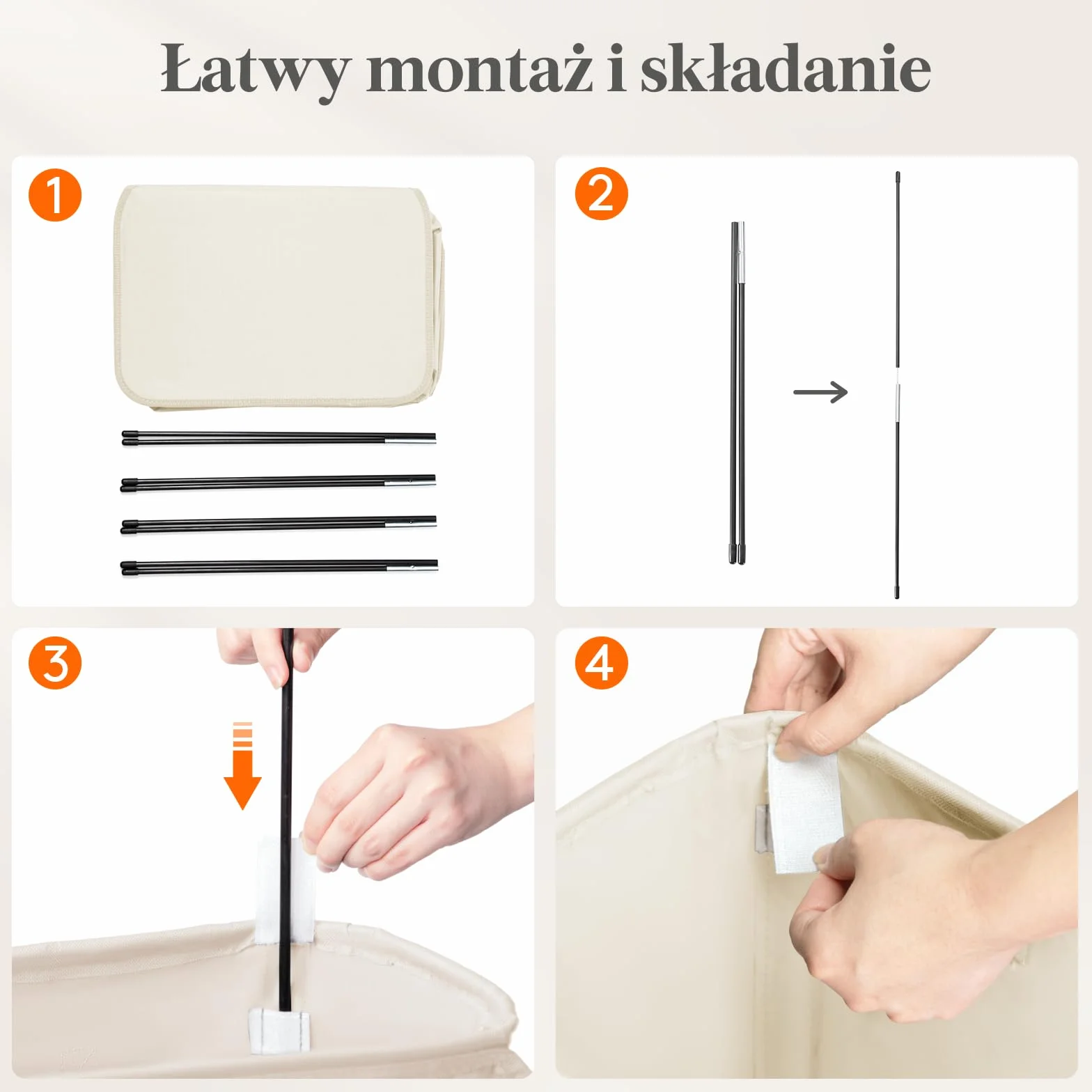 Lifewit Składany Kosz na Pranie Wąski z Pokrywą 105 L Biały