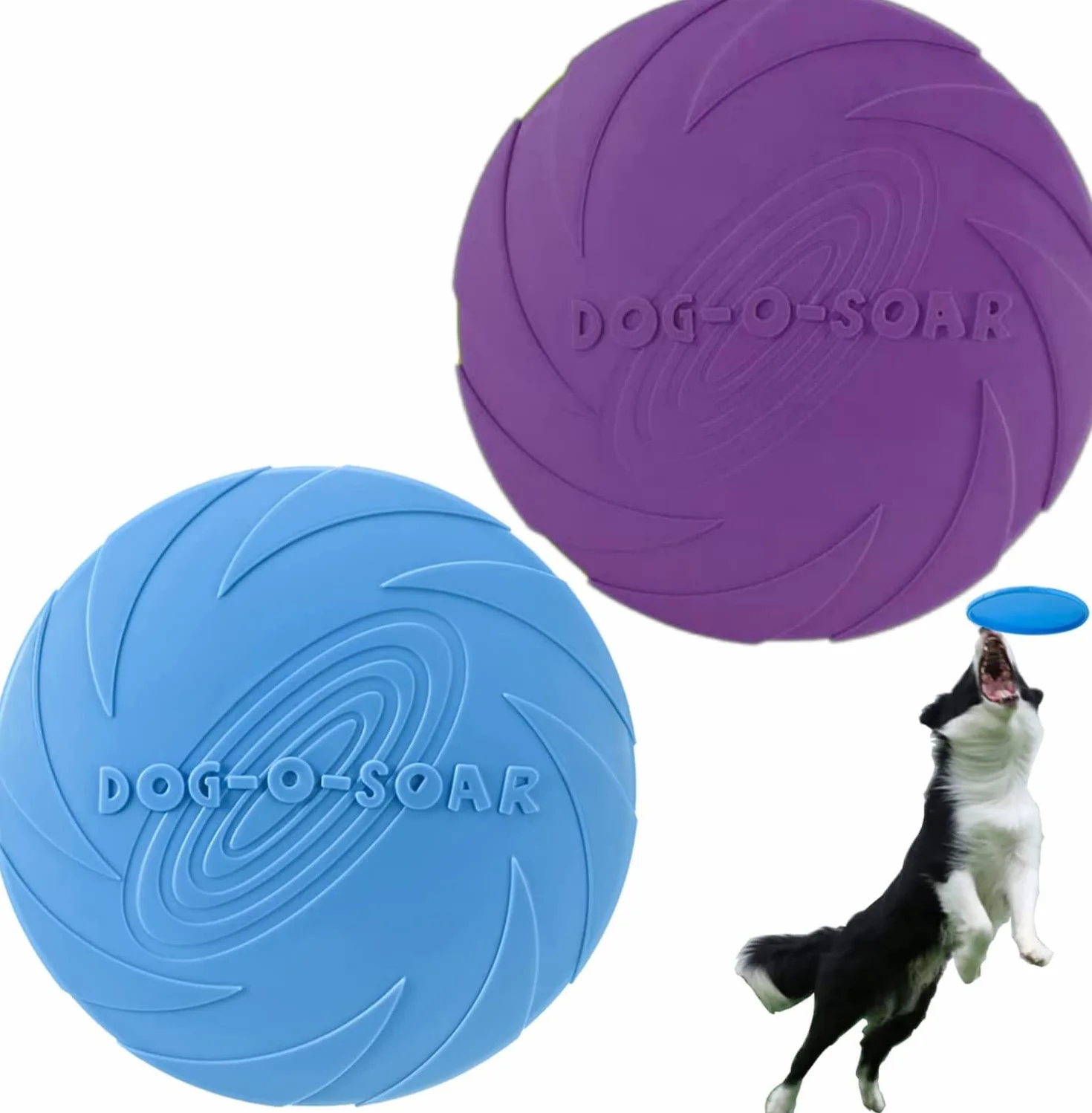 2-częściowy Frisbee dla psa, zabawka dla psa, 18 cm, Frisbee dla psa, idealna do treningu psów, rzucania, łapania i zabawy (fioletowy+niebieski)