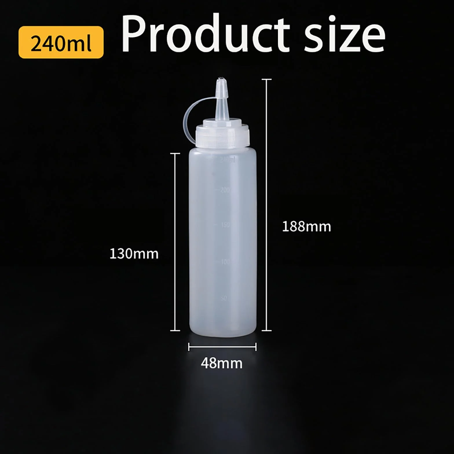 Butelki do wyciskania, 2 szt. 240 ml plastikowe butelki na sosy wyciskane z dyszami do wyciskania butelki na przyprawy dozowanie butelki keczupu do sosów BBQ syrop sos sałatkowy olej płyny
